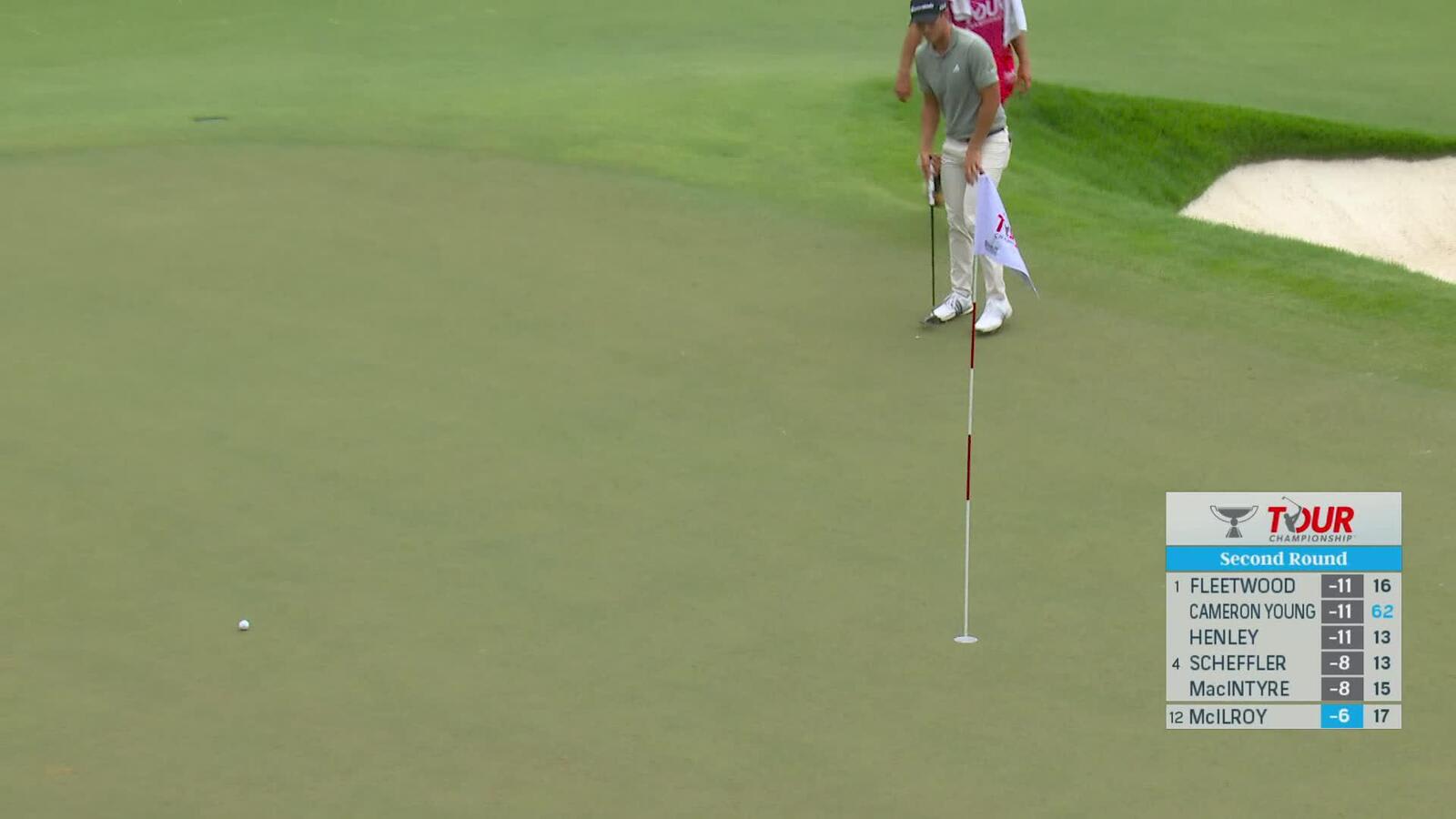 Rory McIlroy ends his Friday with birdie at TOUR Championship