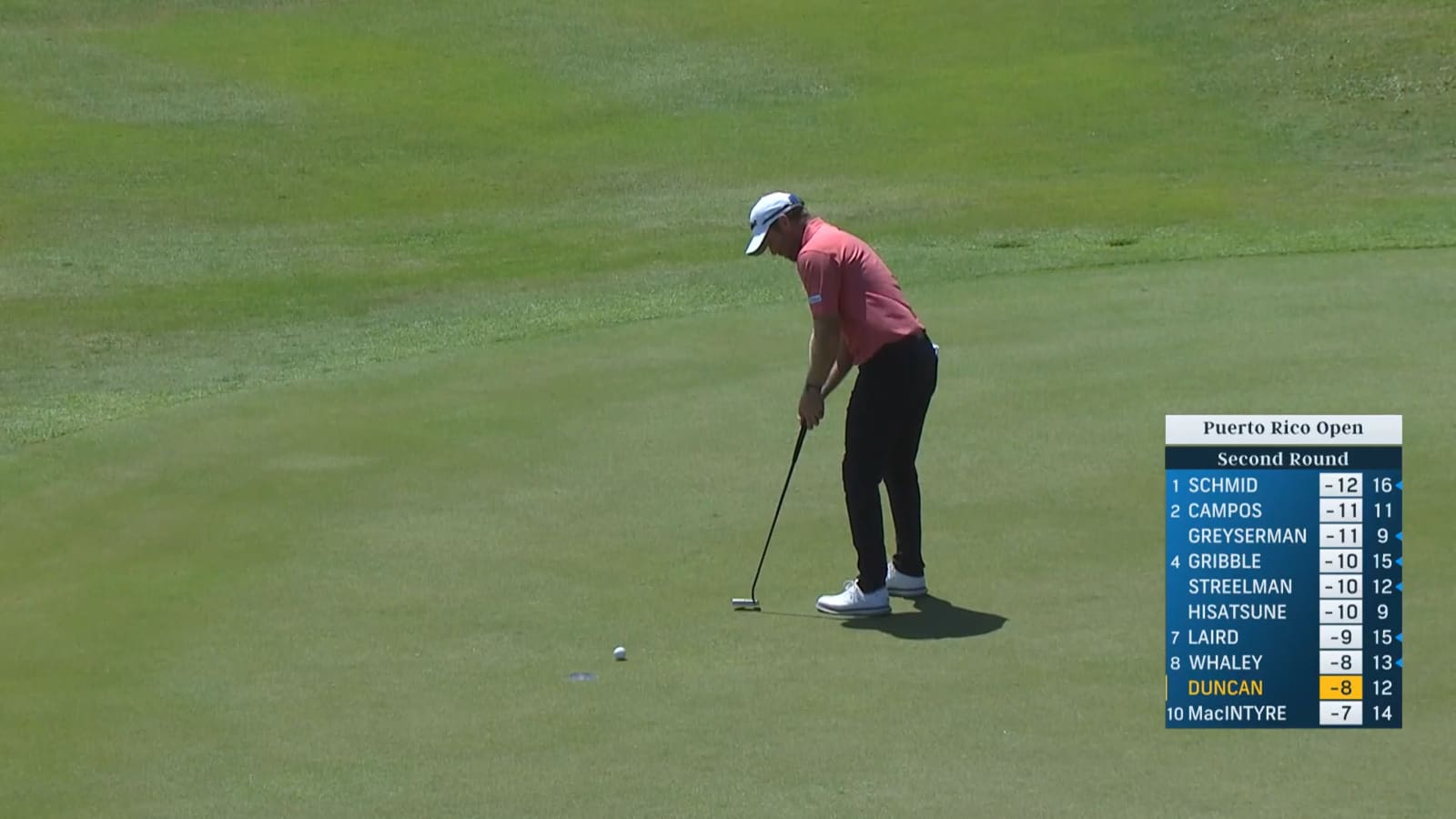 Tyler Duncan makes birdie on No. 12 at Puerto Rico