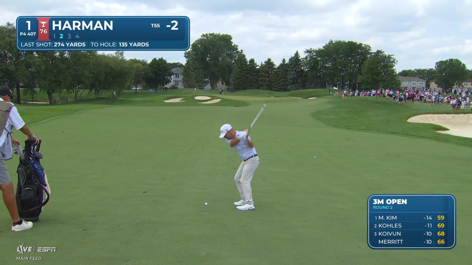 Brian Harman gets up-and-down from 135 yards for birdie on No. 1 at 3M Open