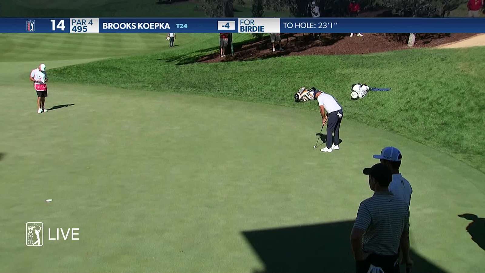 Brooks Koepka sinks a 23-footer for birdie at THE CJ CUP