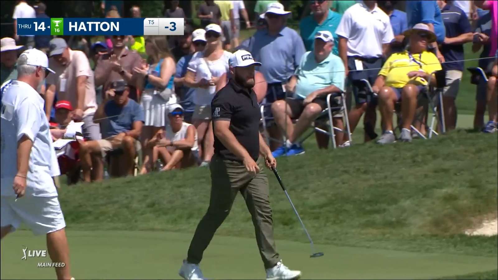 Tyrrell Hatton makes 15-footer for birdie at the Memorial