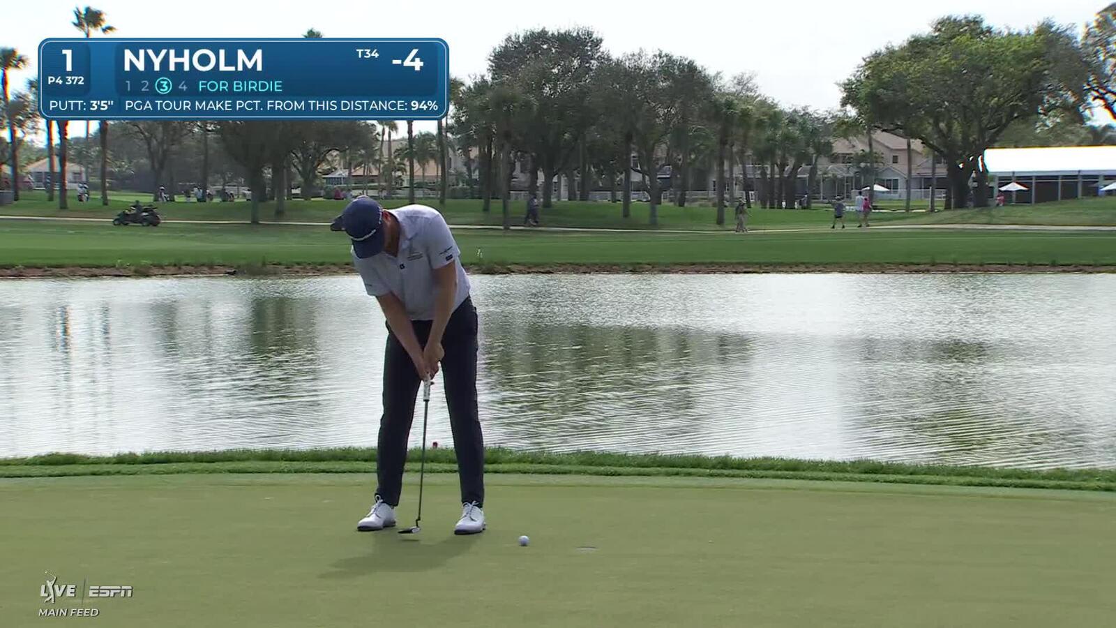 Pontus Nyholm hits 116-yard approach to 3 feet, sets up birdie on No. 1 at Cognizant Classic