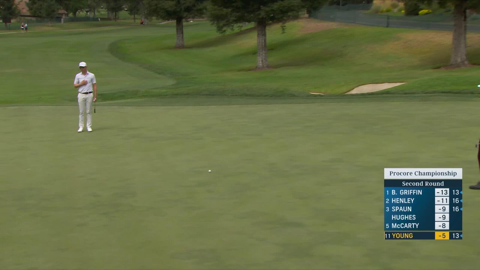 Cameron Young hits 216-yard approach to 60 feet, sets up birdie on No. 5 at Procore