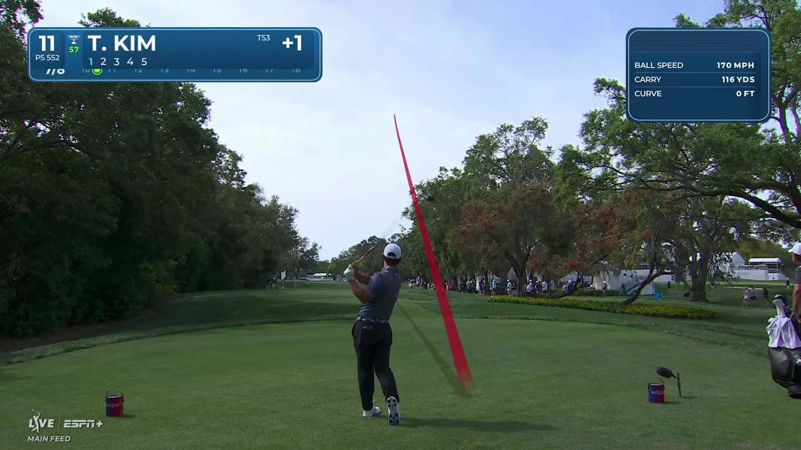 Tom Kim sinks a 20-foot eagle putt at Valspar