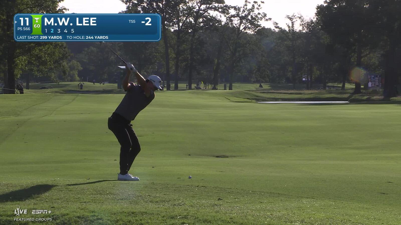 Min Woo Lee makes his first birdie of the day at Sanderson Farms