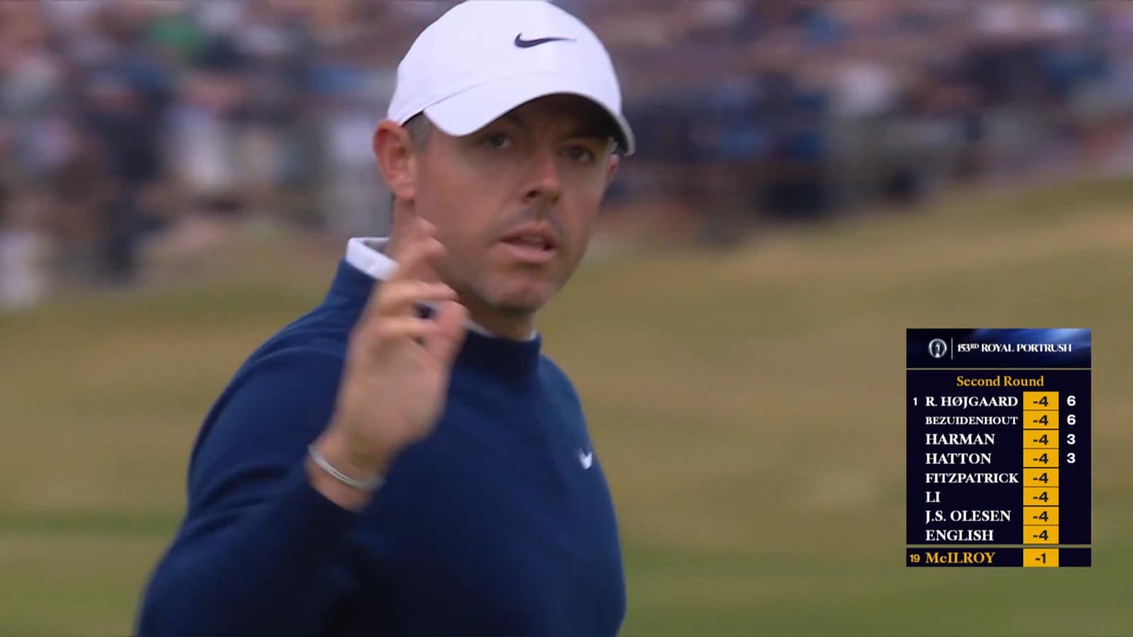 Rory McIlroy drains long putt for opening birdie at The Open