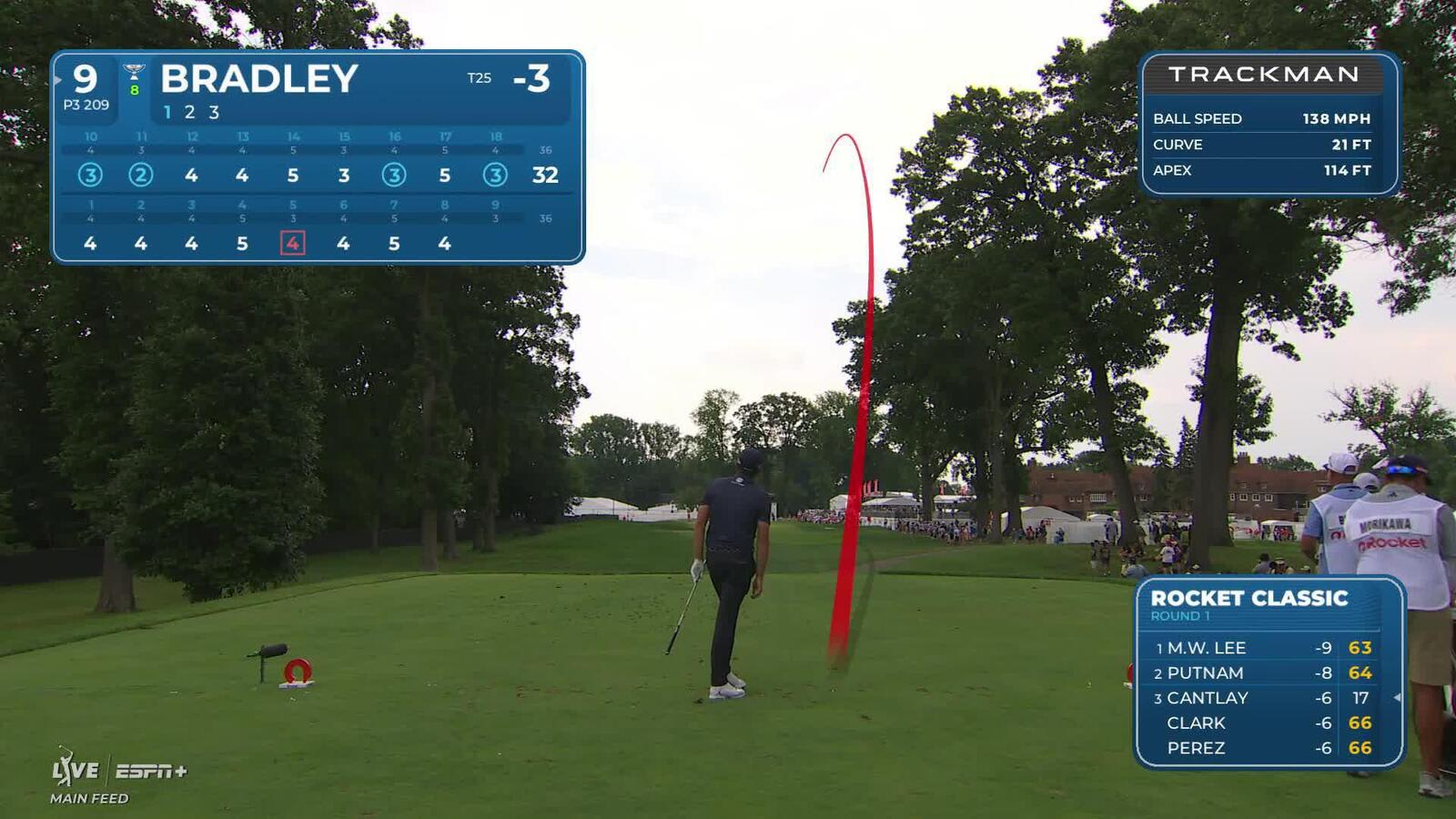 Keegan Bradley makes birdie on No. 9 at Rocket Classic