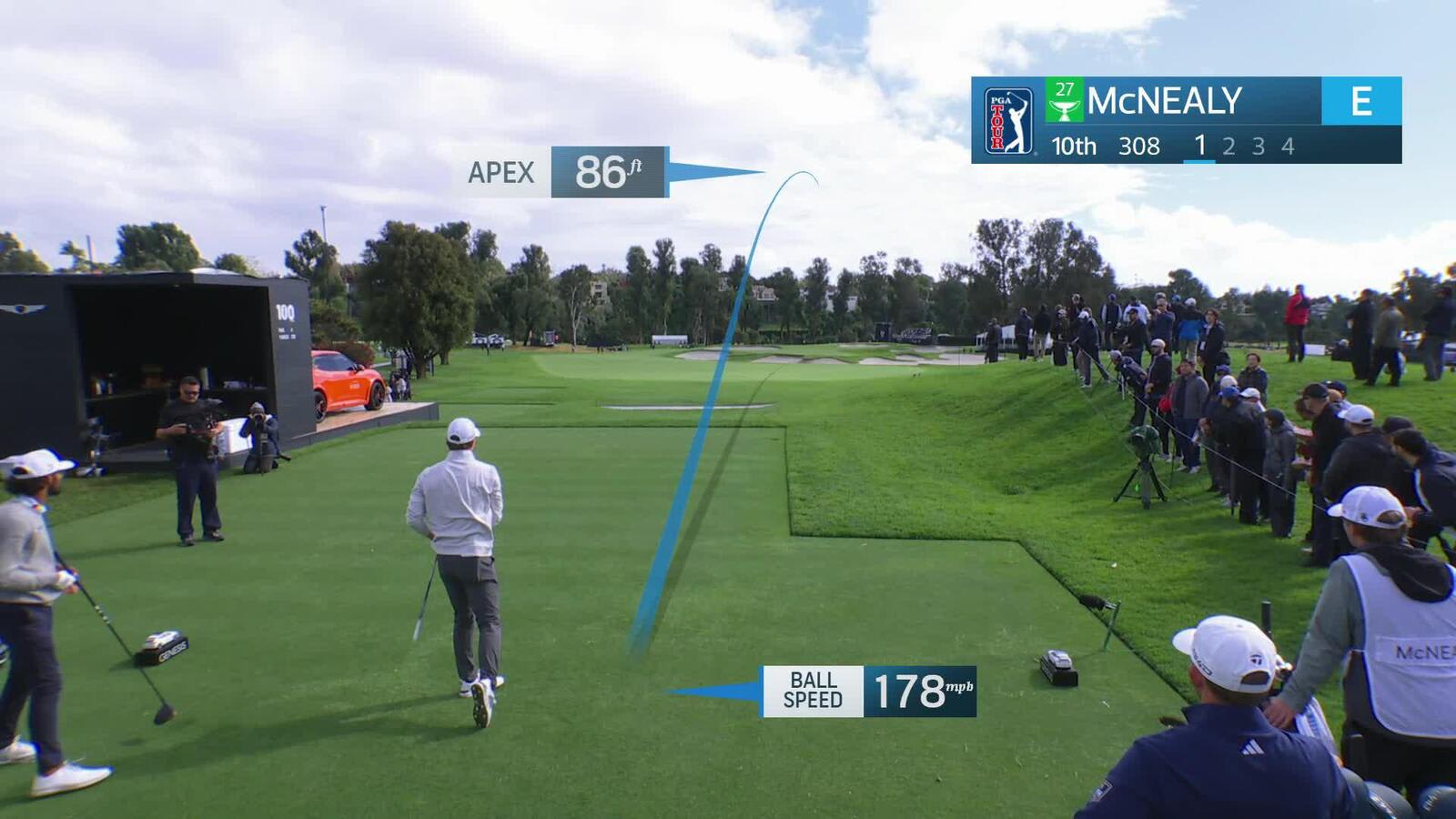 Maverick McNealy's 300-yard drive sets up 51-foot birdie putt at The Genesis