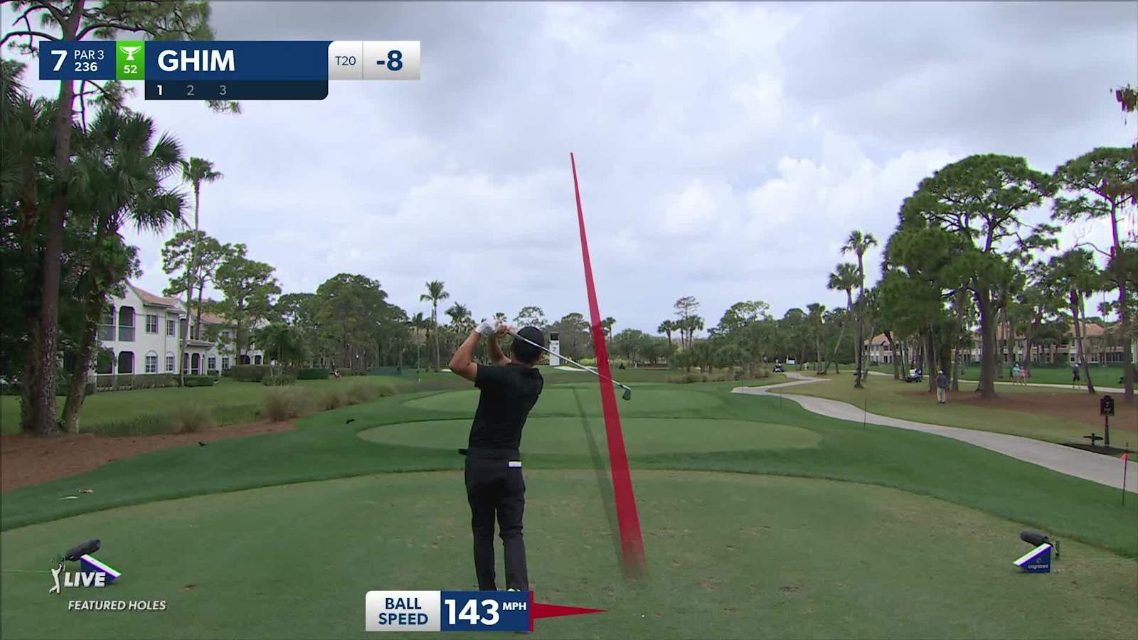 Doug Ghim takes nice line off the tee to set up birdie at Cognizant Classic