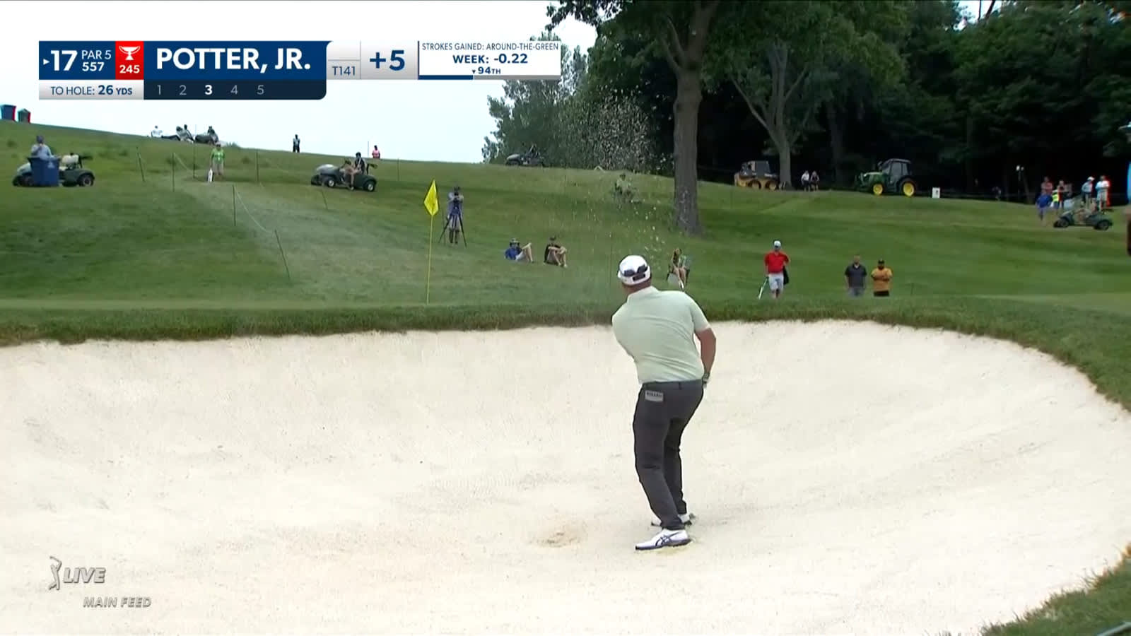 Ted Potter, Jr. bunker escape yields birdie at John Deere