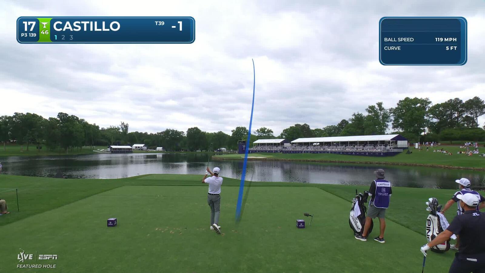 Ricky Castillo hits tee shot to 9 feet, sets up birdie on No. 17 at Truist Championship