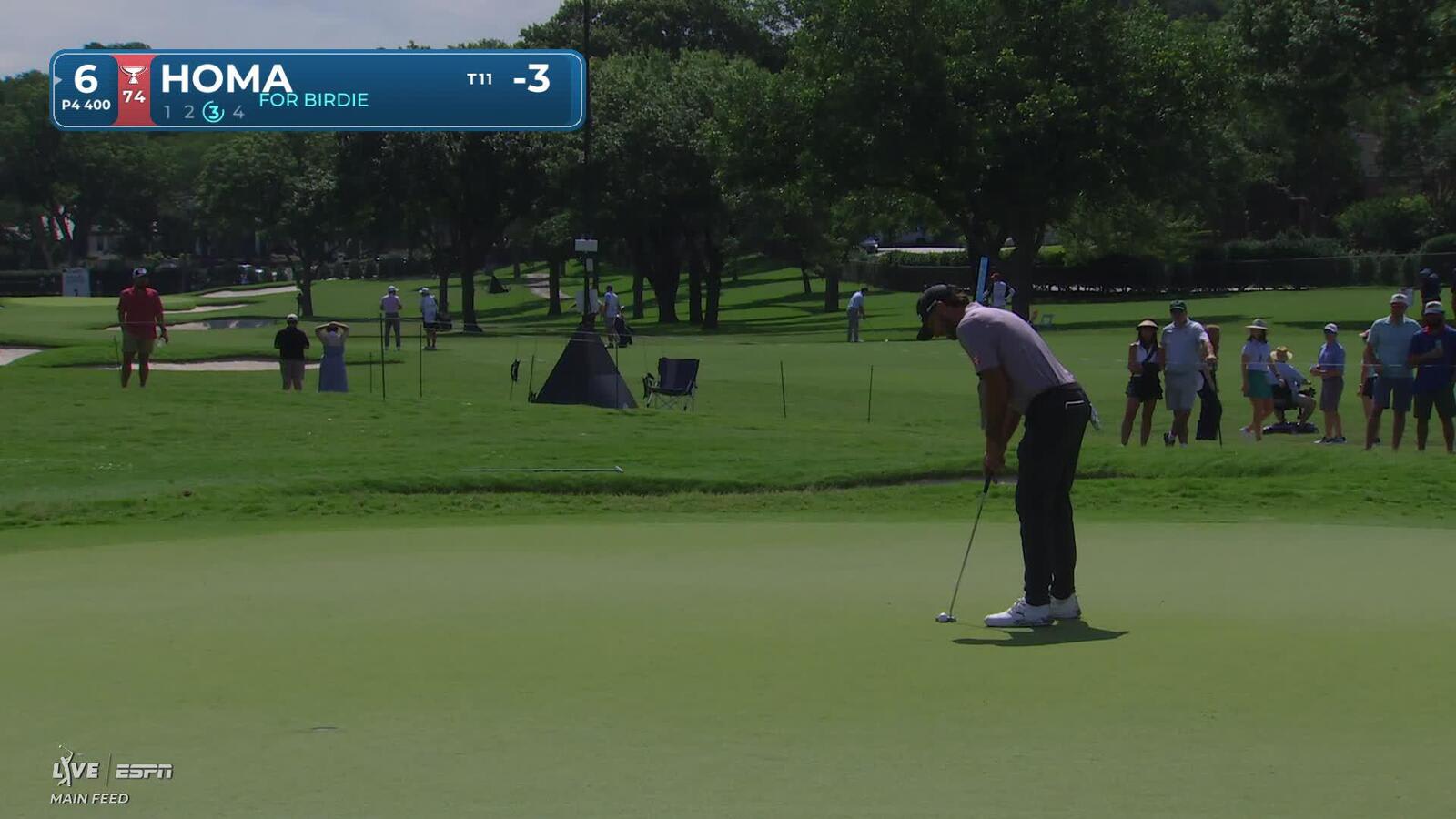 Max Homa sinks 13-foot birdie putt on No. 6 at Charles Schwab