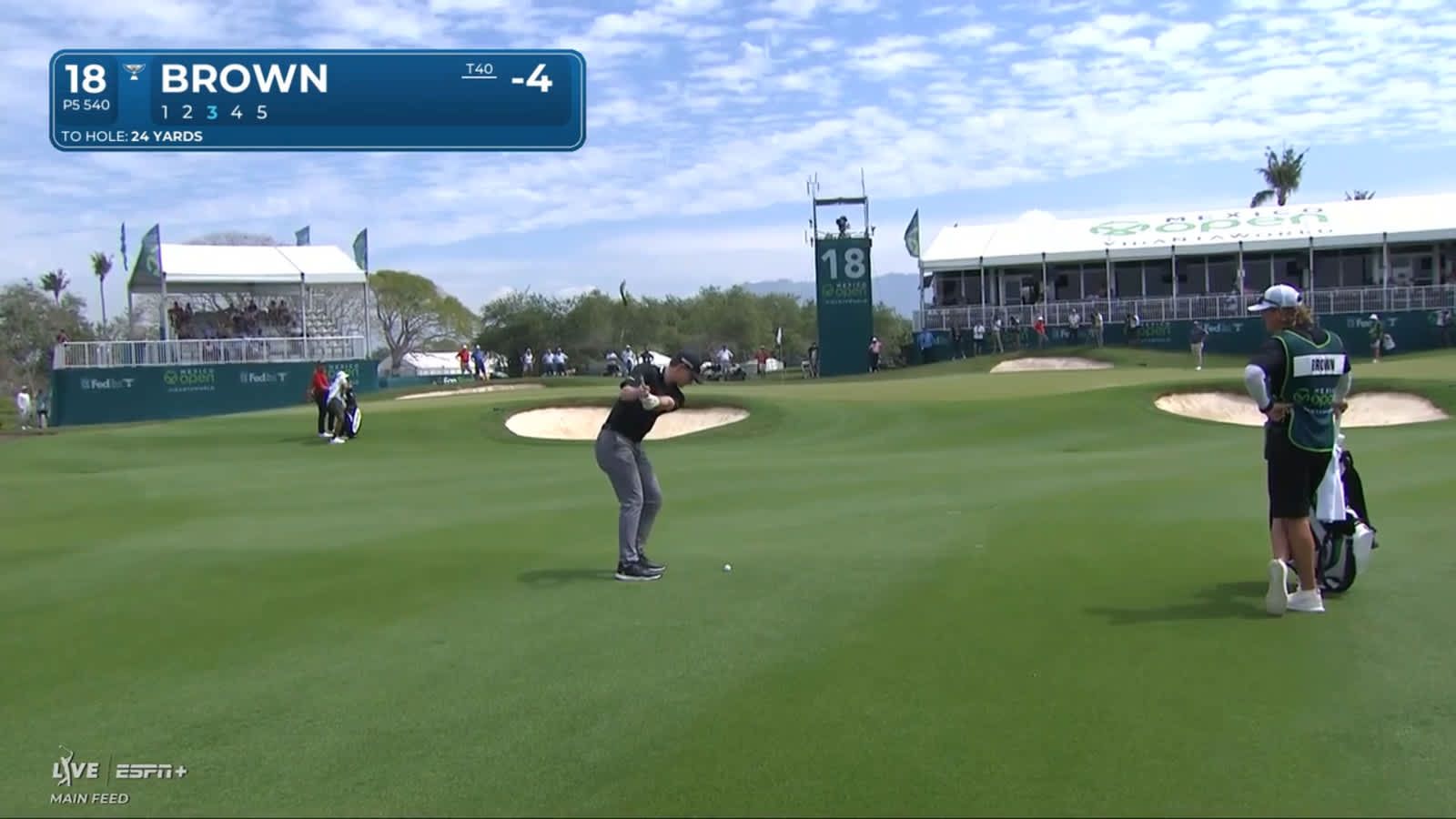 Blades Brown's nice approach sets up birdie putt at Mexico Open