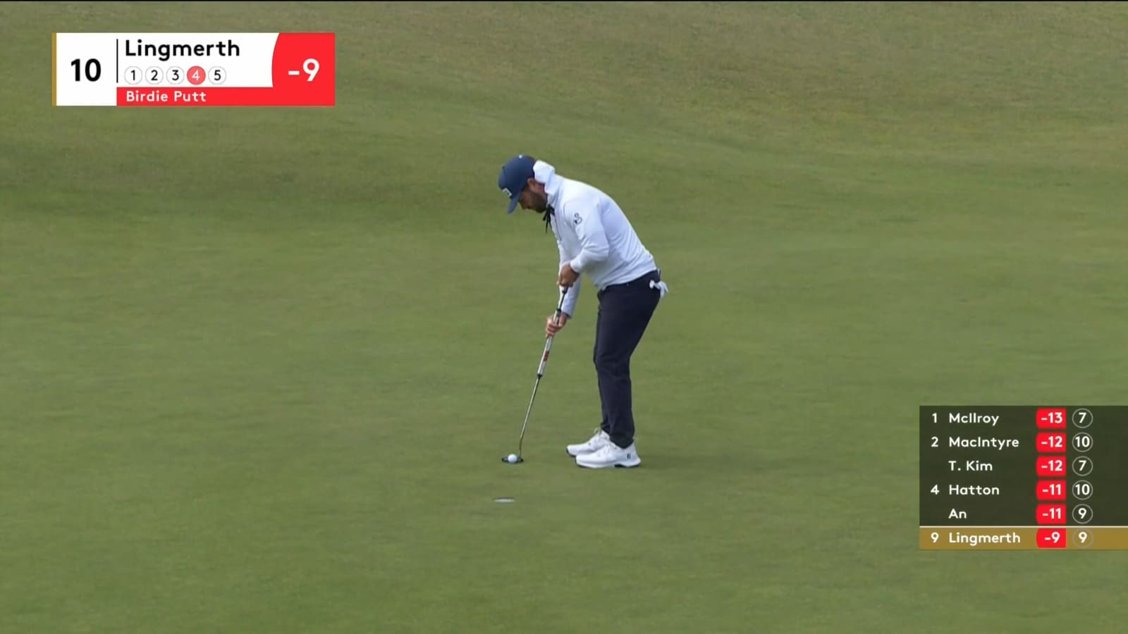 David Lingmerth rolls in a 3-foot birdie putt at Genesis Scottish Open