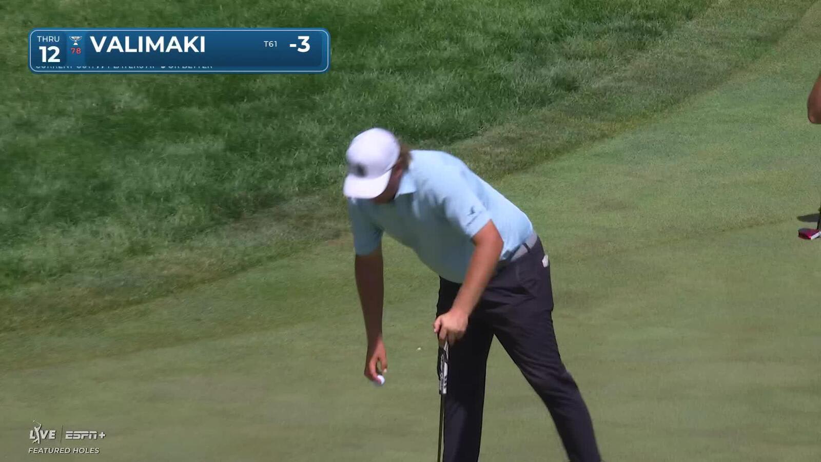 Sami Valimaki sinks a 22-foot birdie putt on No. 12 at John Deere