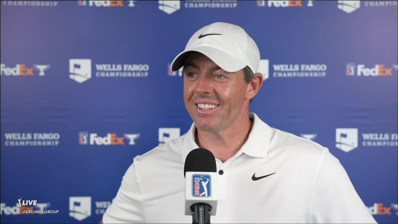 Rory McIlroy interview after Round 1 of Wells Fargo 