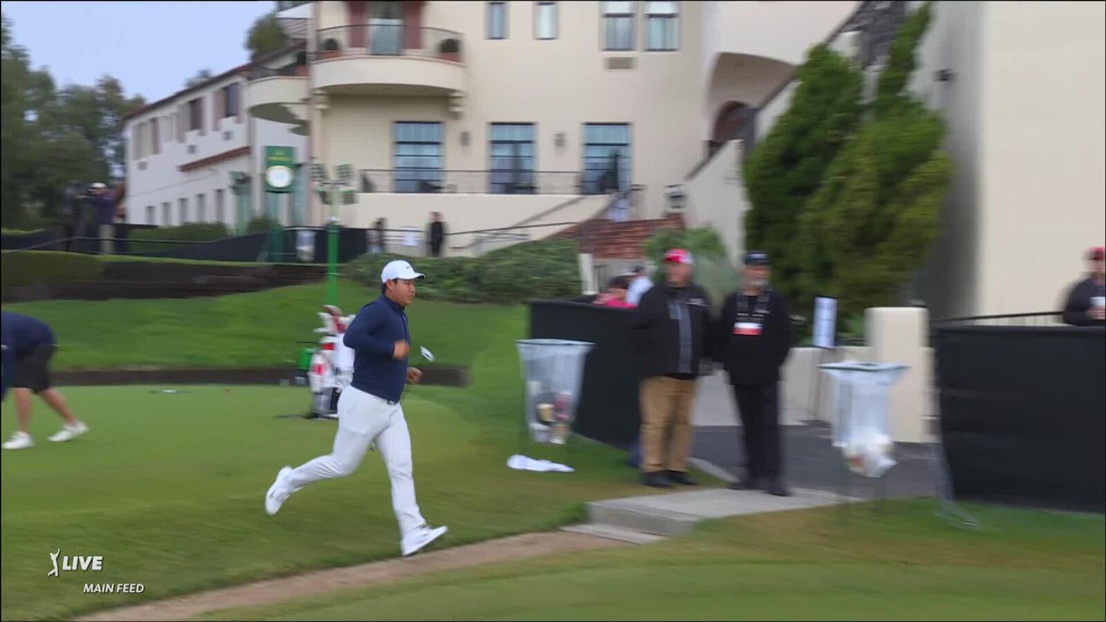 Tom Kim runs for final round tee time at The Genesis