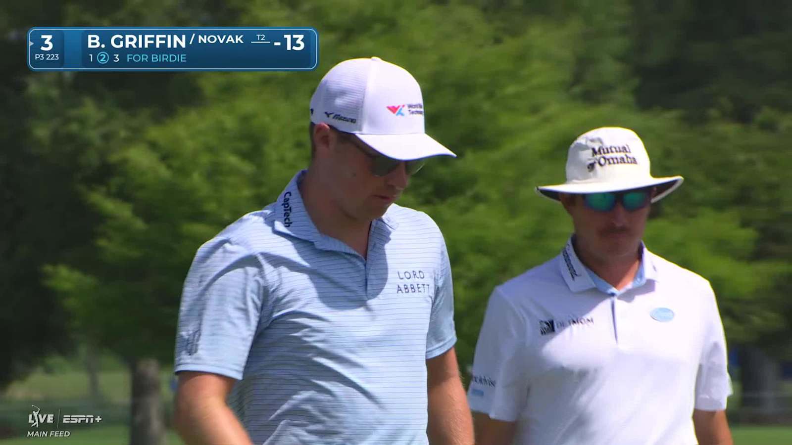 Ben Griffin rolles in birdie putt for Team Griffin/Novak at Zurich Classic