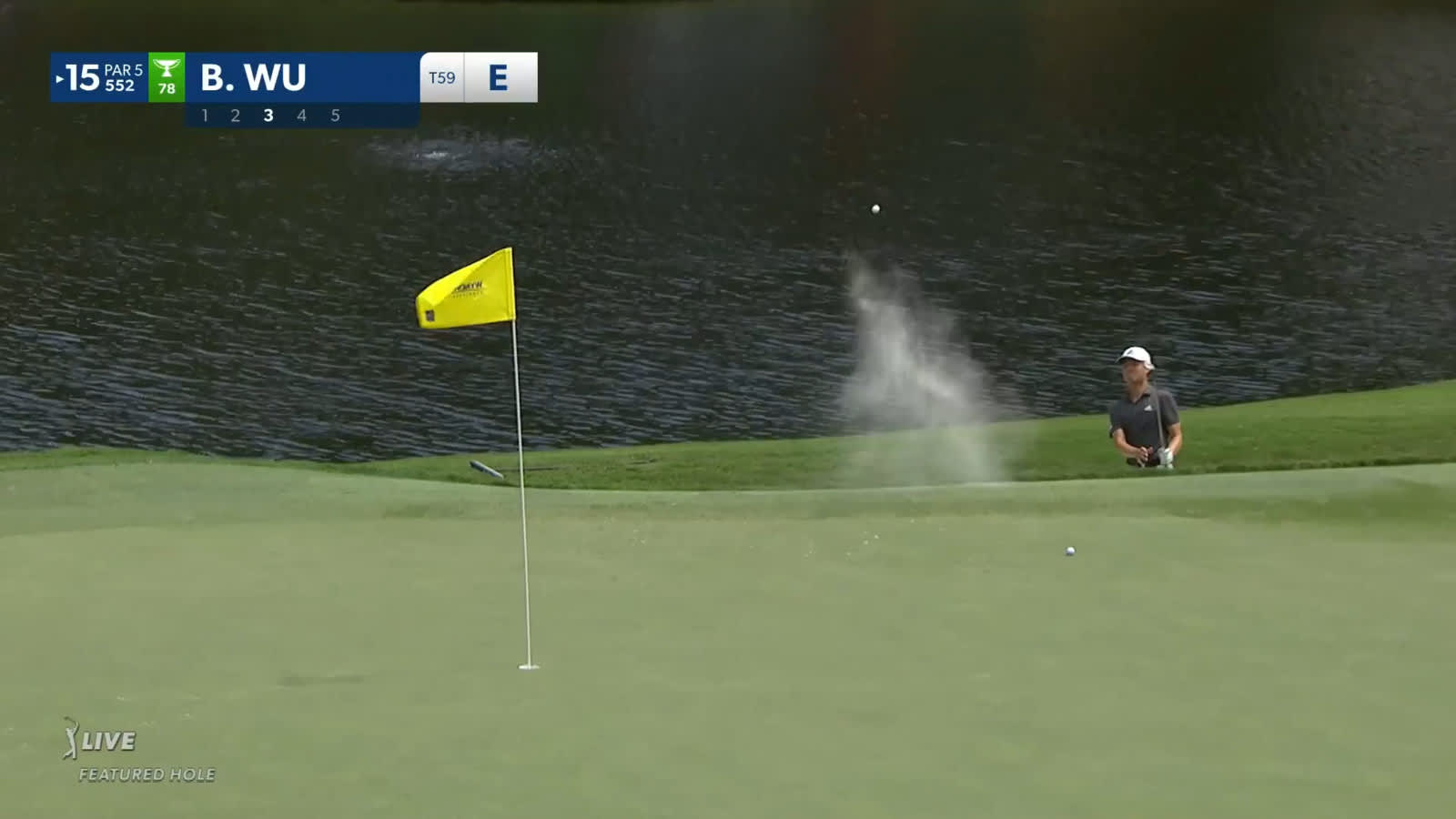 Brandon Wu gets up-and-down from greenside bunker at Wyndham