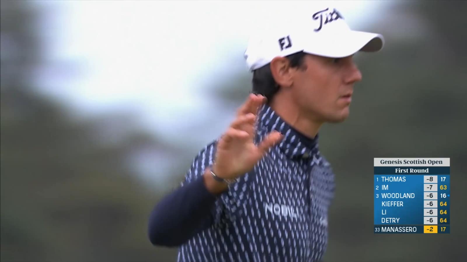 Matteo Manassero sinks 27-foot putt for birdie at Genesis Scottish Open