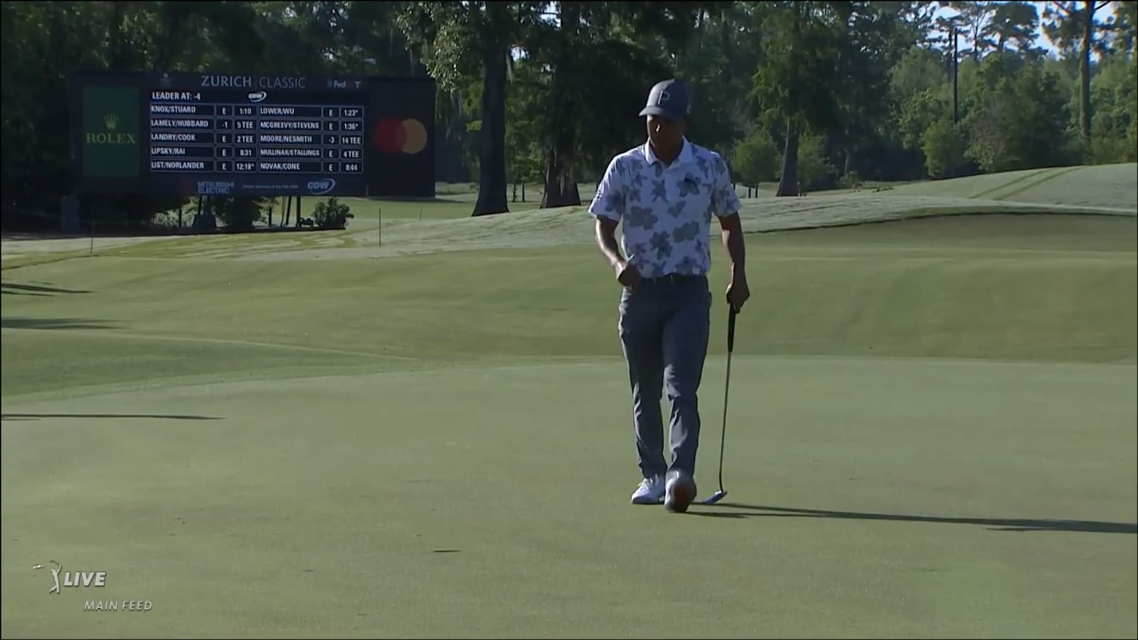 Justin Suh gets approach to 12-feet to drop for birdie at Zurich Classic