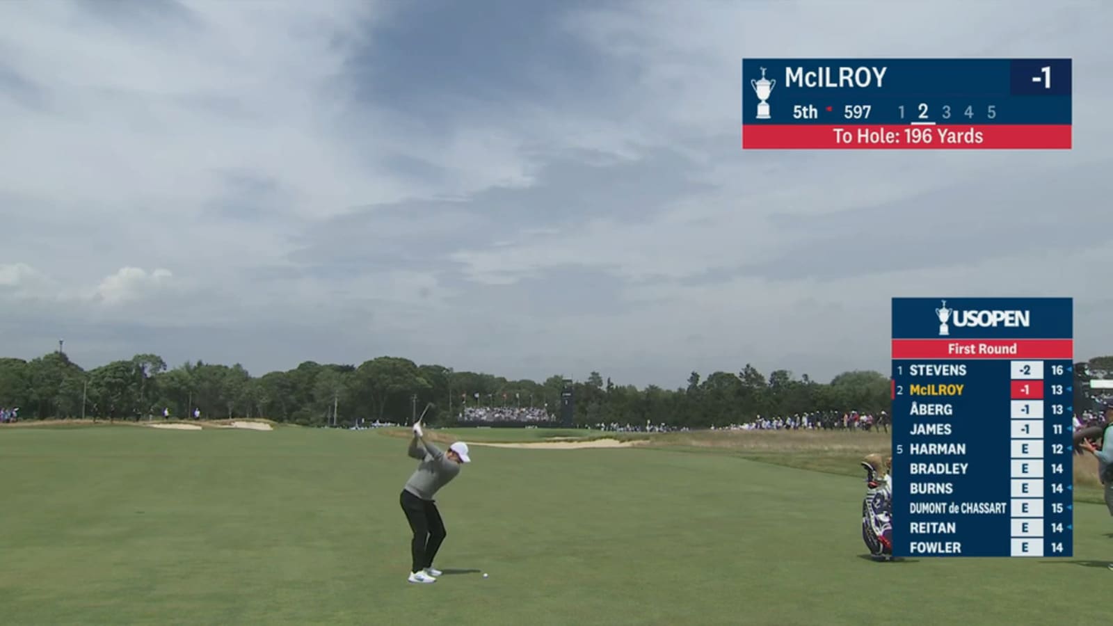 Rory McIlroy sets up eagle putt on No. 5 at U.S. Open