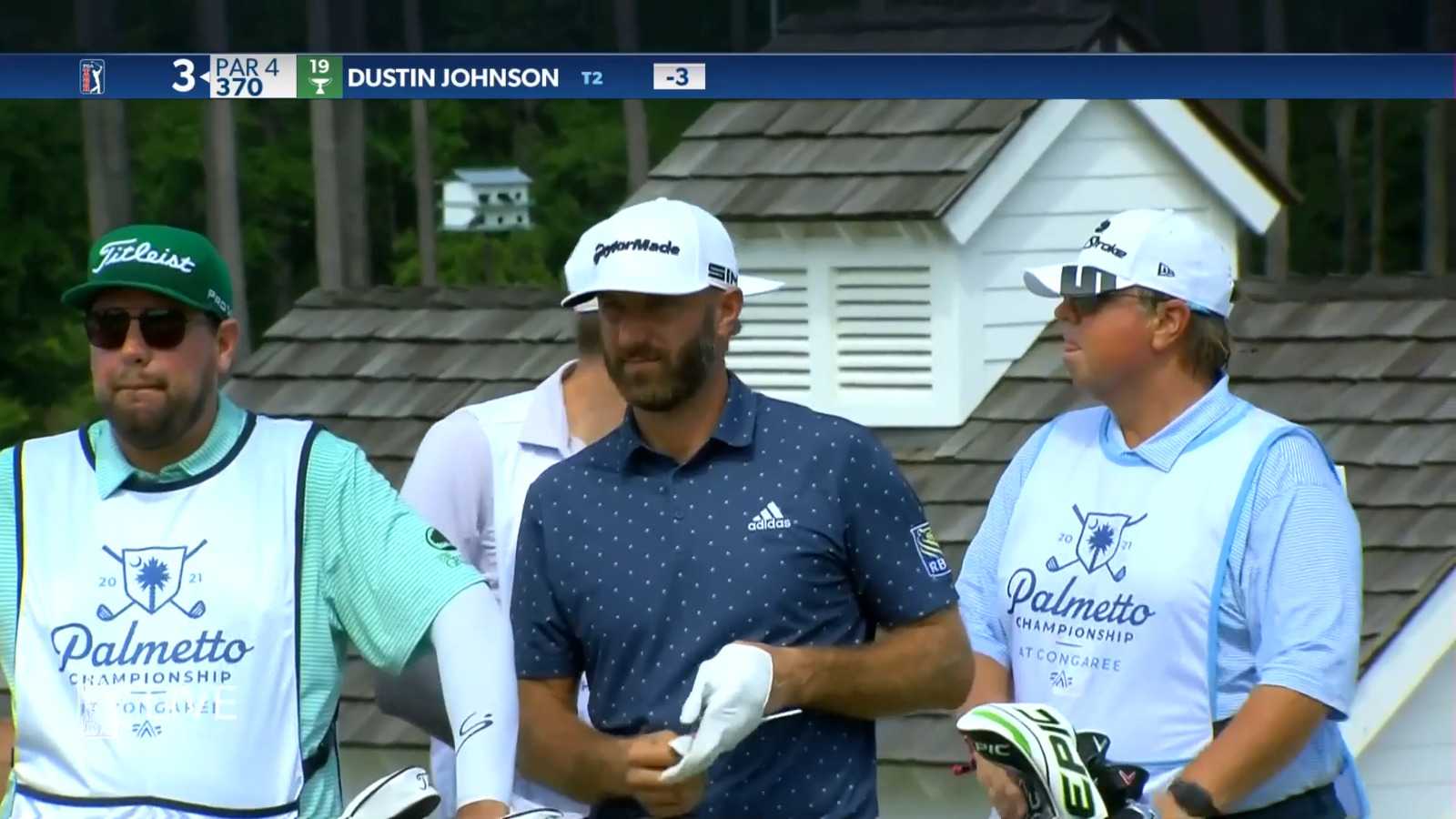 Dustin Johnson powers drive greenside and birdies at the Palmetto Championship