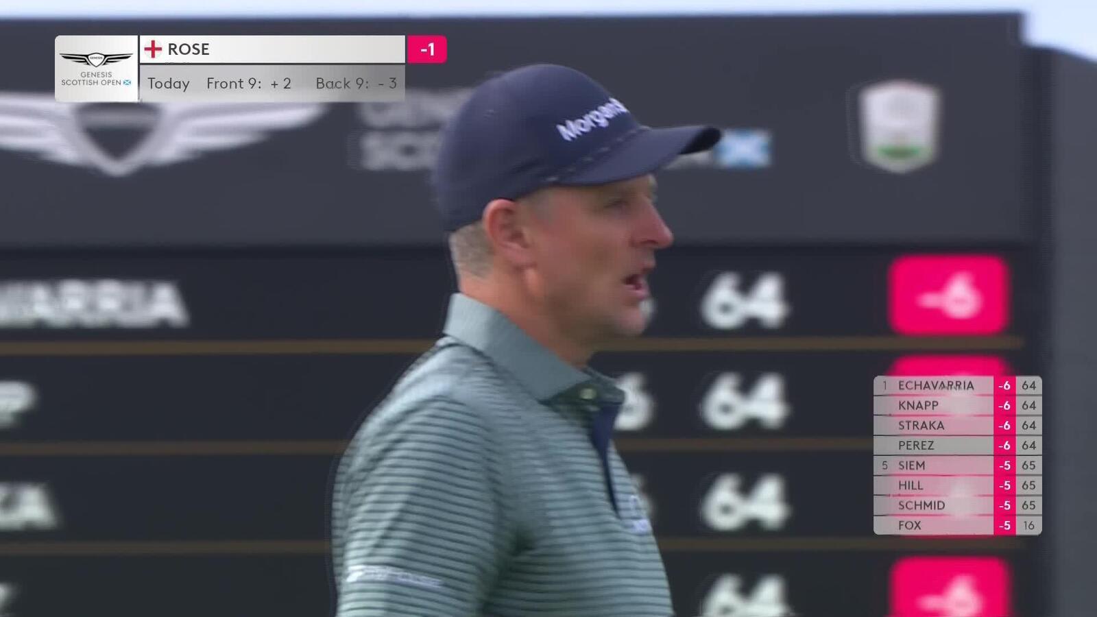 Justin Rose makes birdie on No. 16 at Genesis Scottish Open
