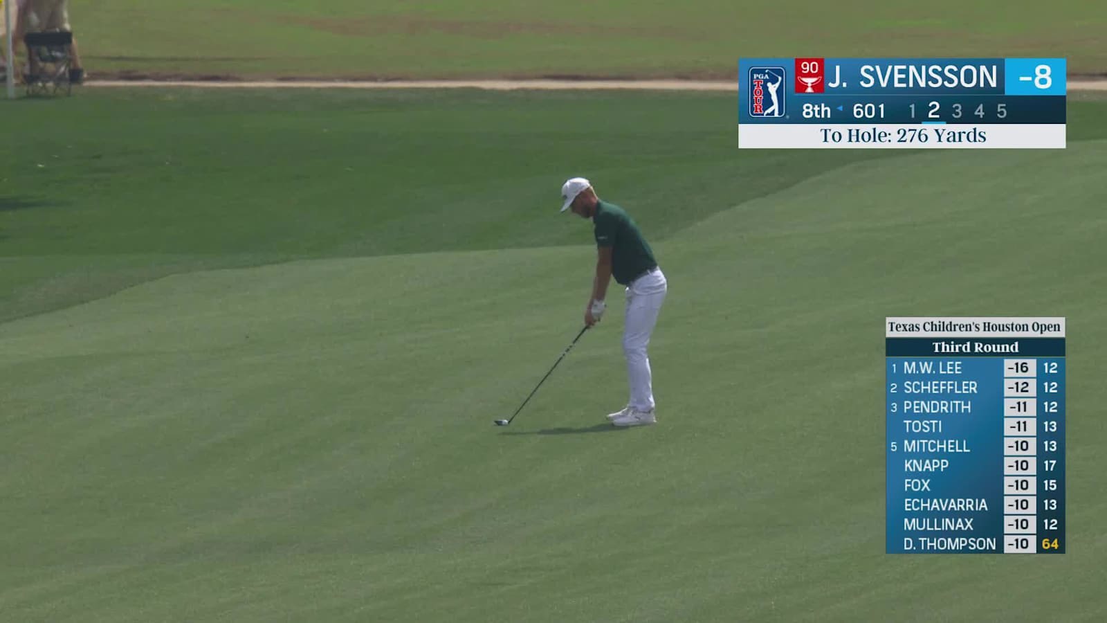 Jesper Svensson's aggressive second sets up eagle at Houston Open