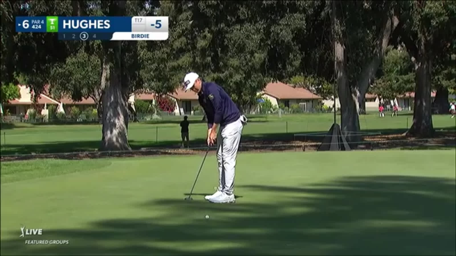 Mackenzie Hughes holes 15-footer for birdie at Fortinet Championship