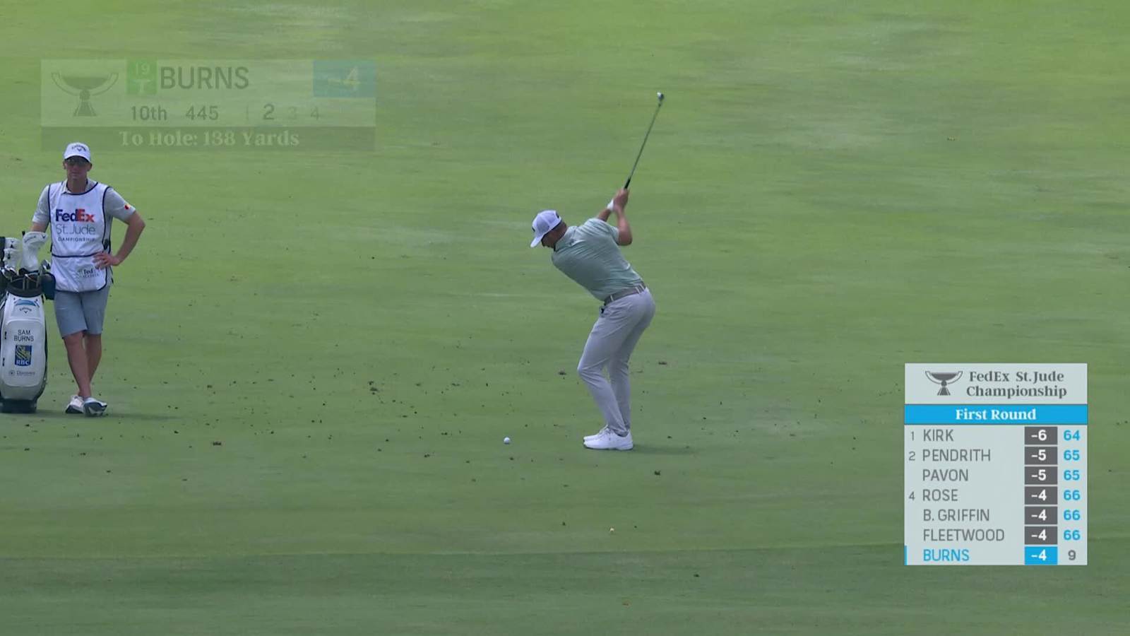 Sam Burns makes birdie on No. 10 at FedEx St. Jude