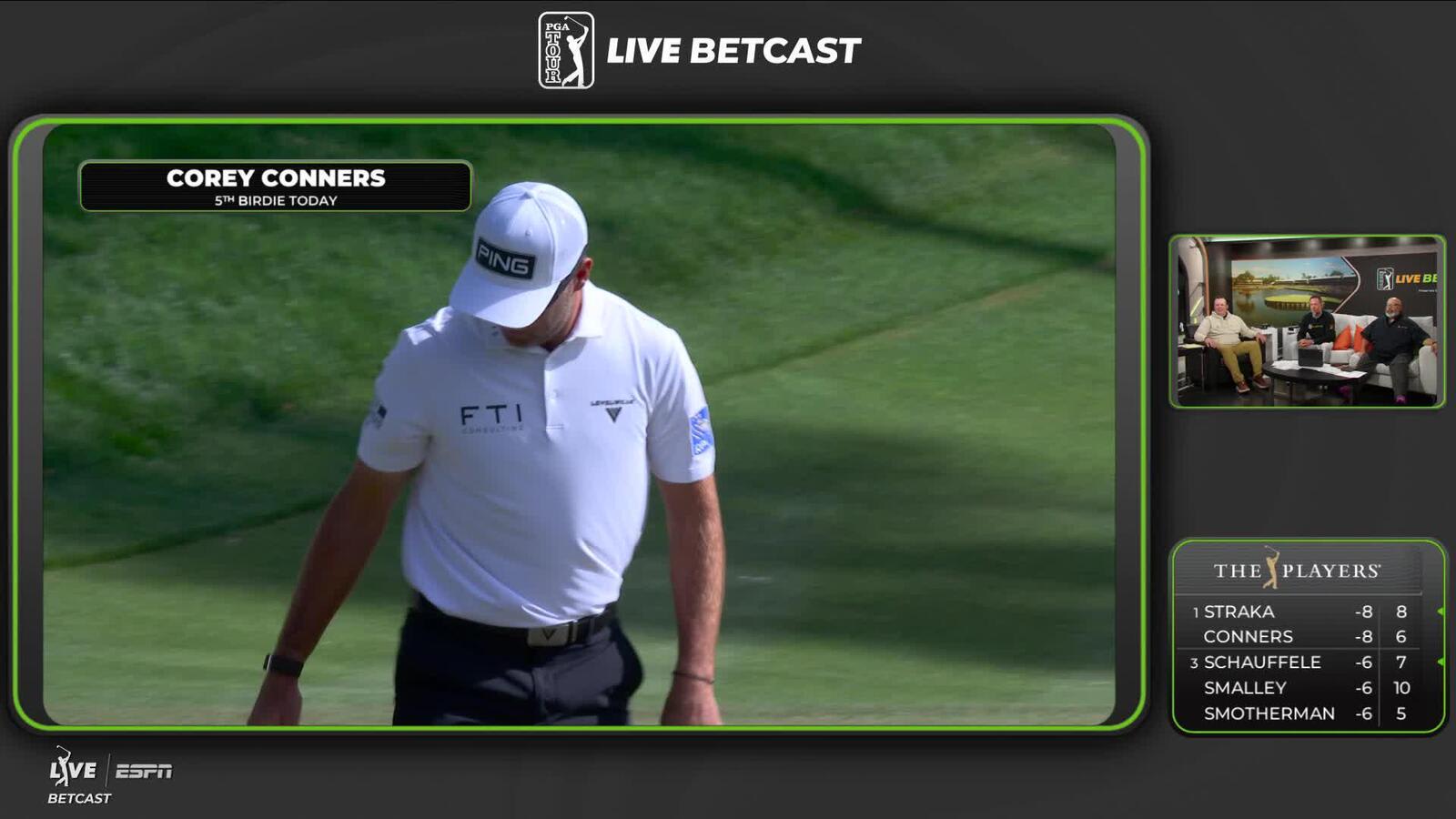 Corey Conners makes birdie on No. 6 at THE PLAYERS