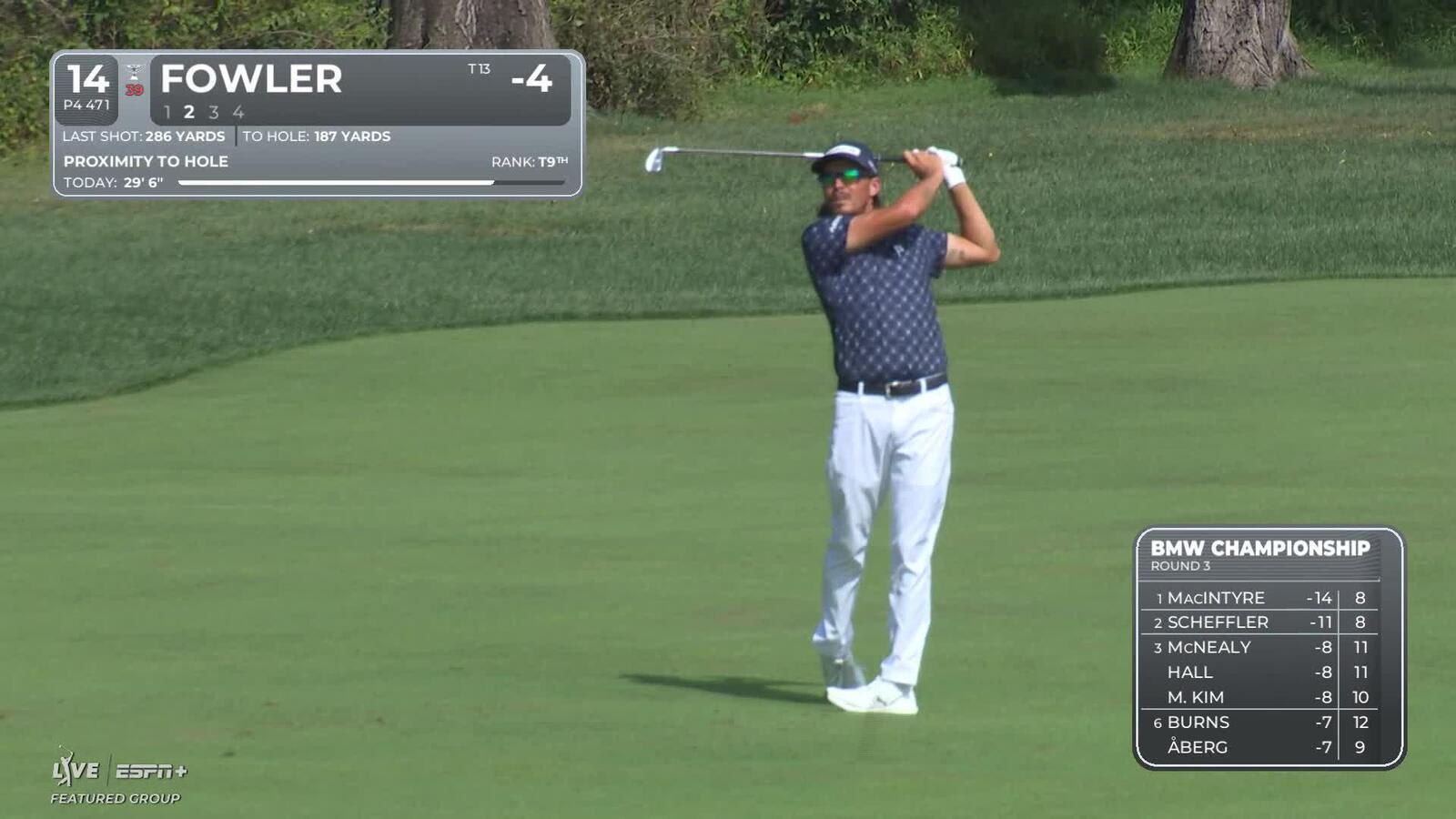 Rickie Fowler makes birdie on No. 14 at BMW Championship
