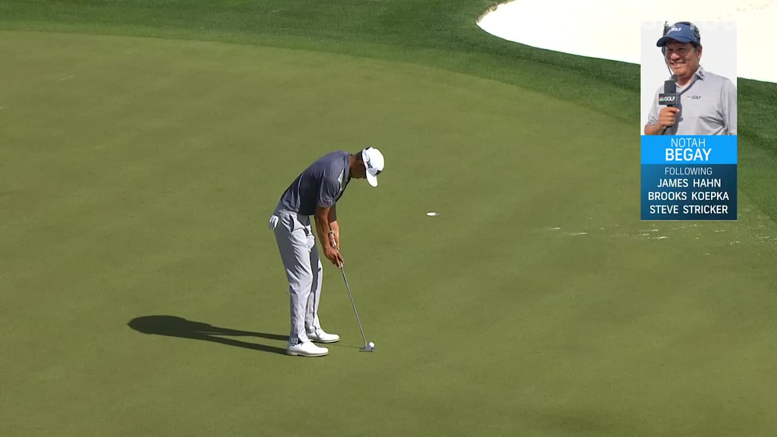 James Hahn rolls in 14-footer for birdie at Waste Management