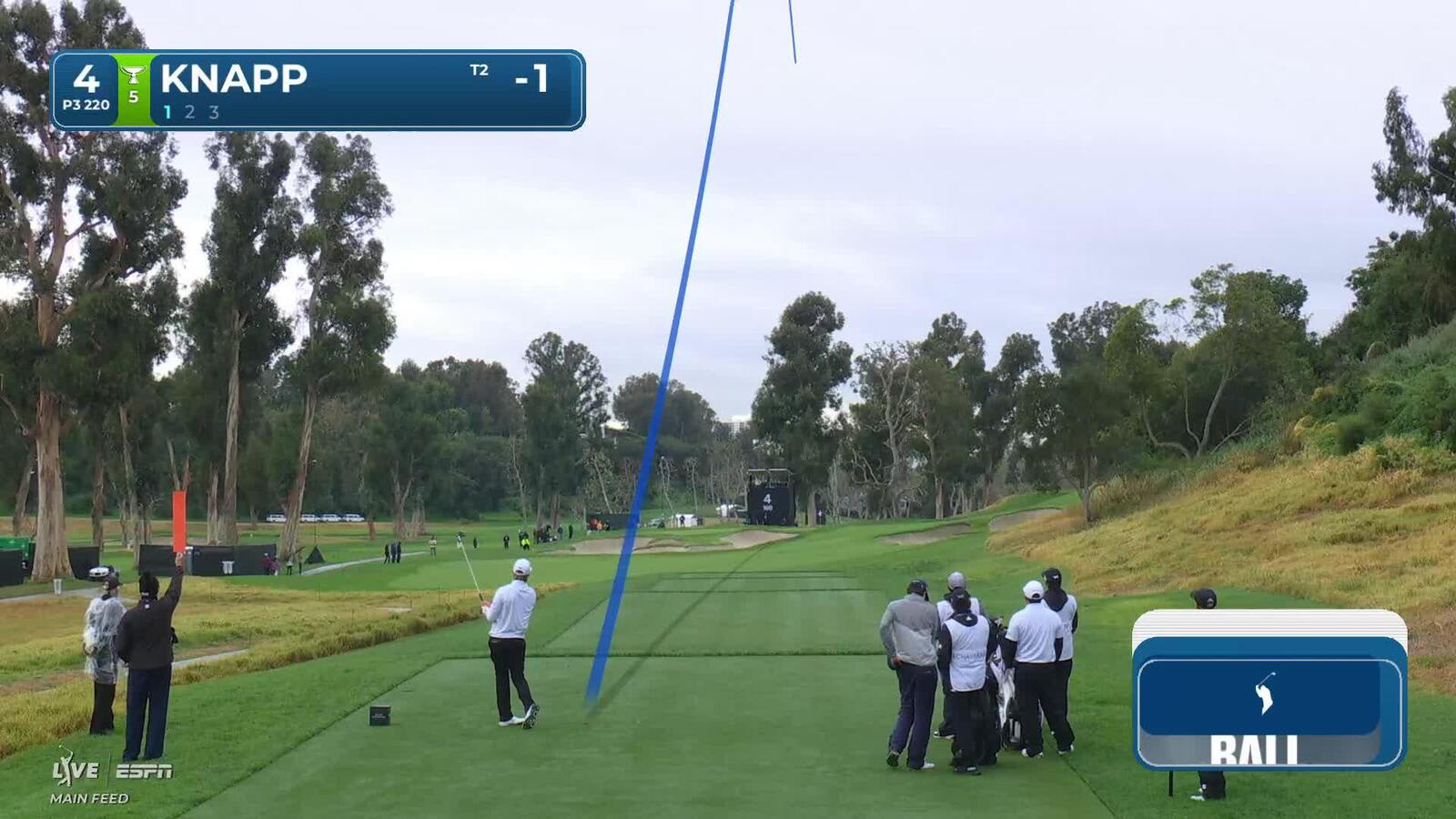 Jake Knapp buries 21-foot birdie putt on No. 4 at The Genesis