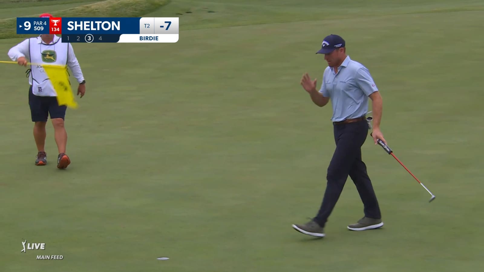 Robby Shelton's approach to 10 feet leads to birdie at John Deere