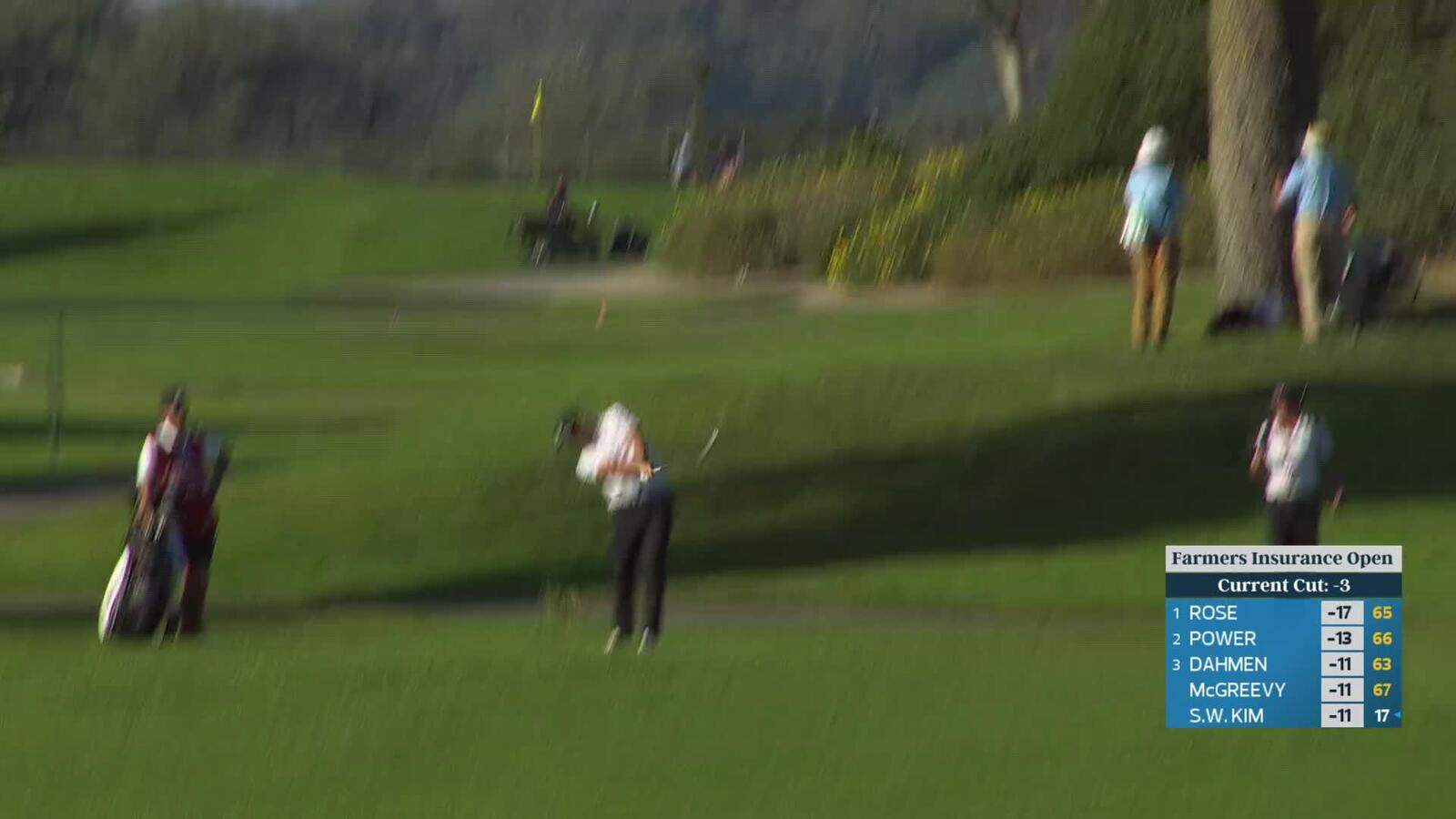 Ludvig Åberg makes birdie on No. 9 at Farmers