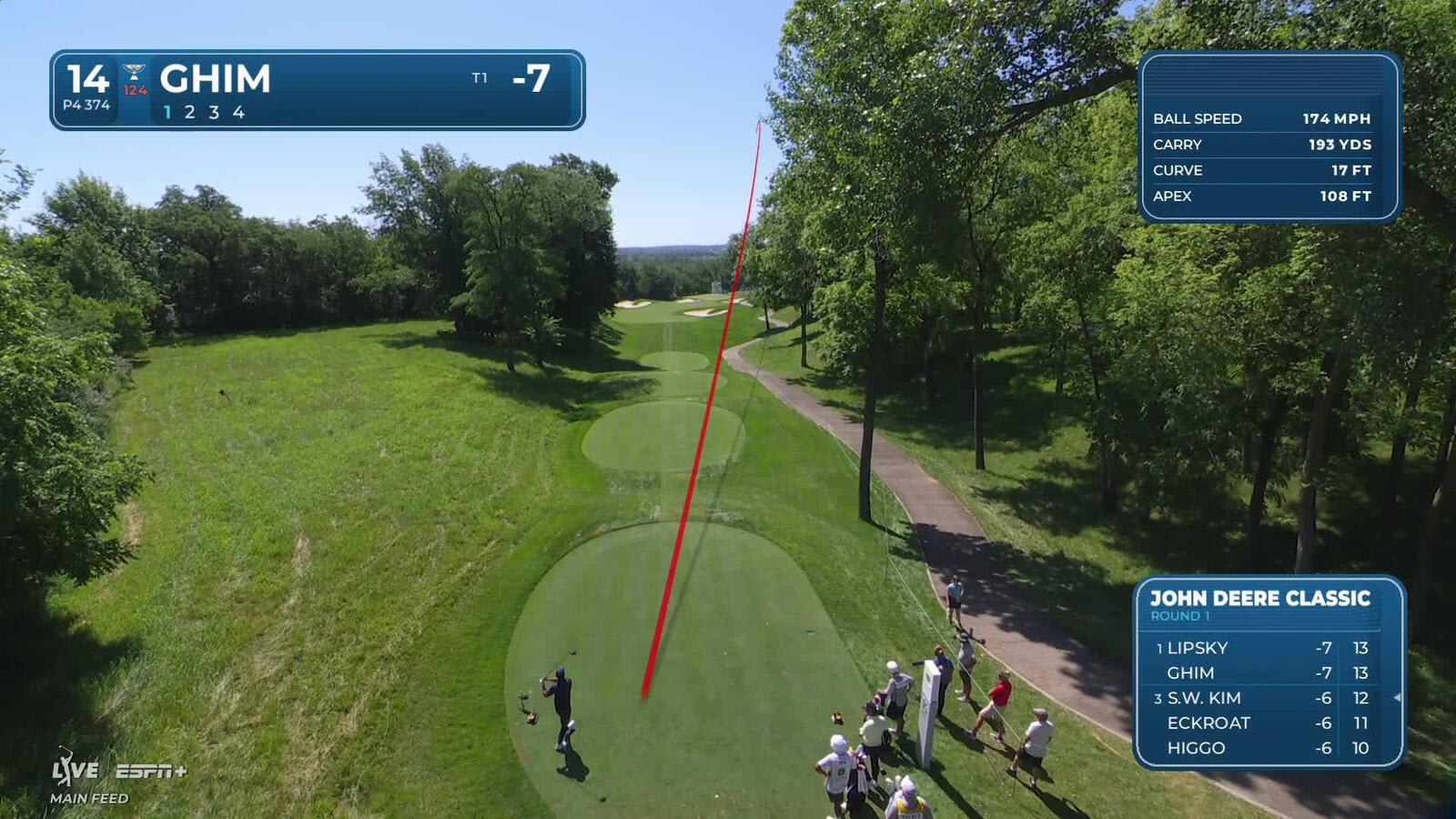 Doug Ghim makes birdie on No. 14 at John Deere