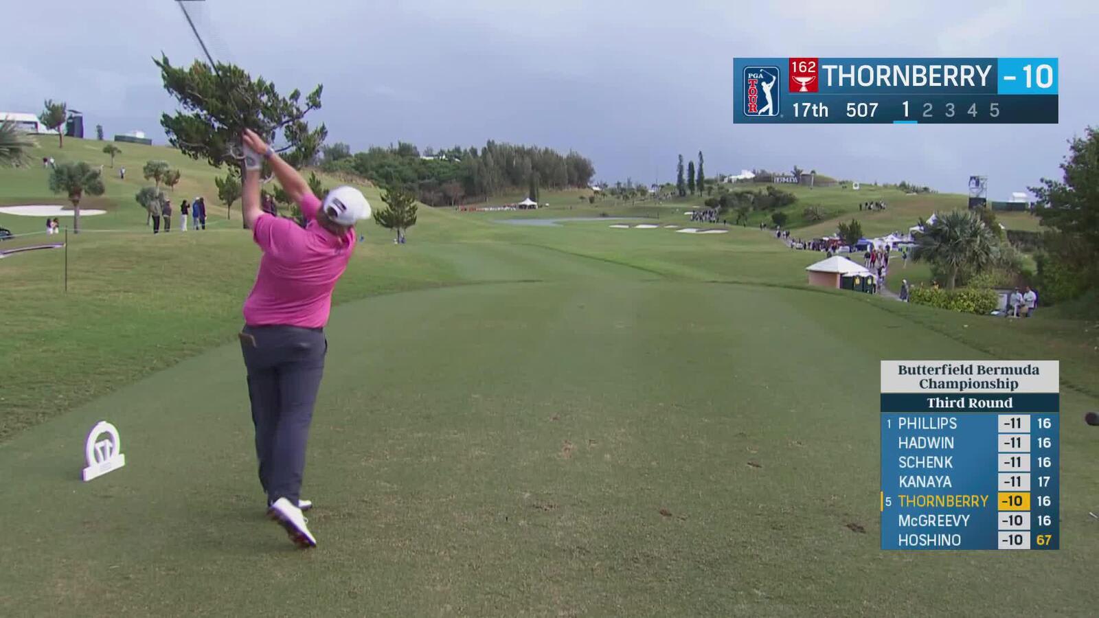 Braden Thornberry makes long eagle putt on No. 17 at Butterfield Bermuda