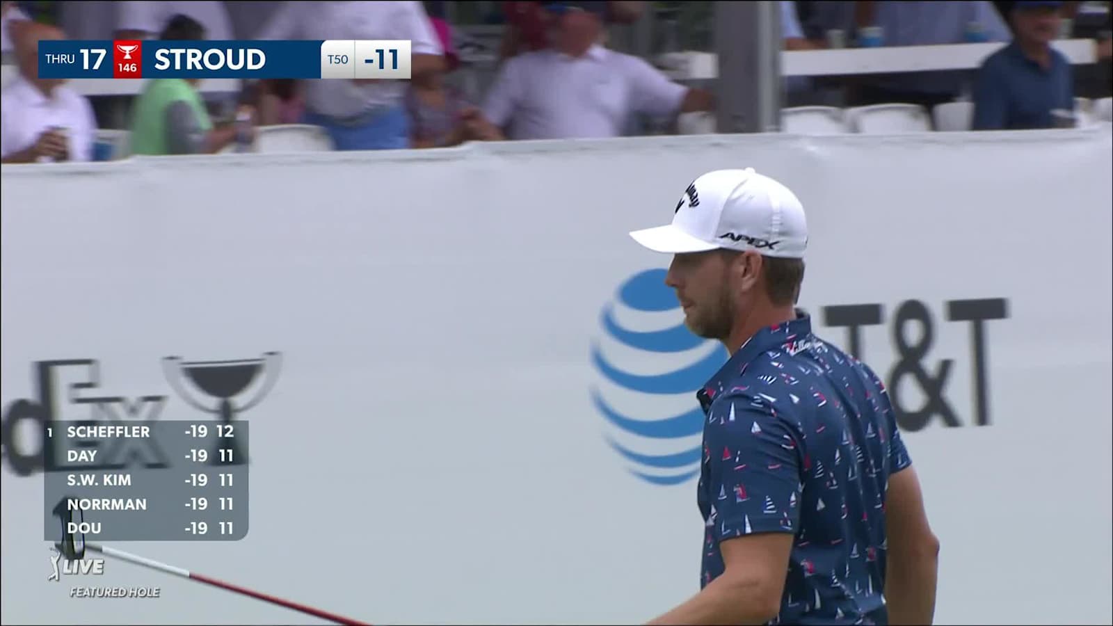 Chris Stroud throws a dart to set up birdie at AT&T Byron Nelson