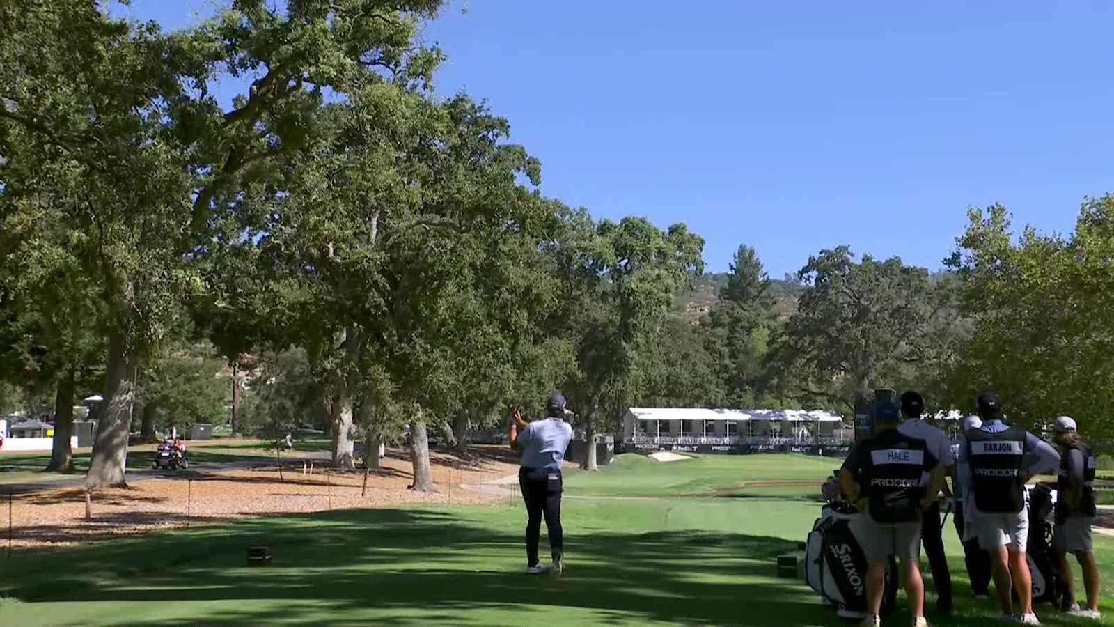Blaine Hale, Jr. lands tee shot next to cup and birdies at Procore