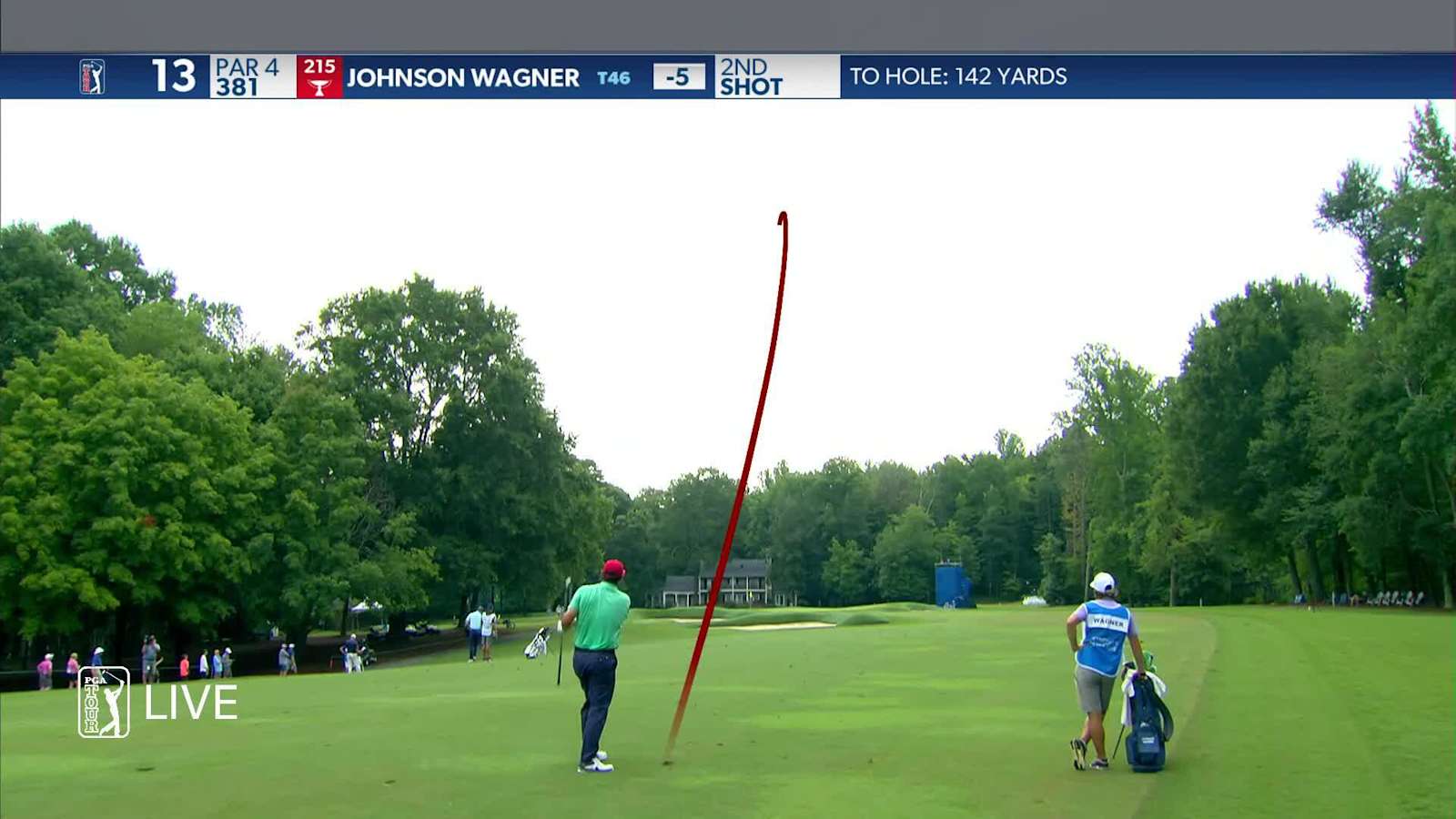 Johnson Wagner almost dunks approach to set up birdie at Wyndham