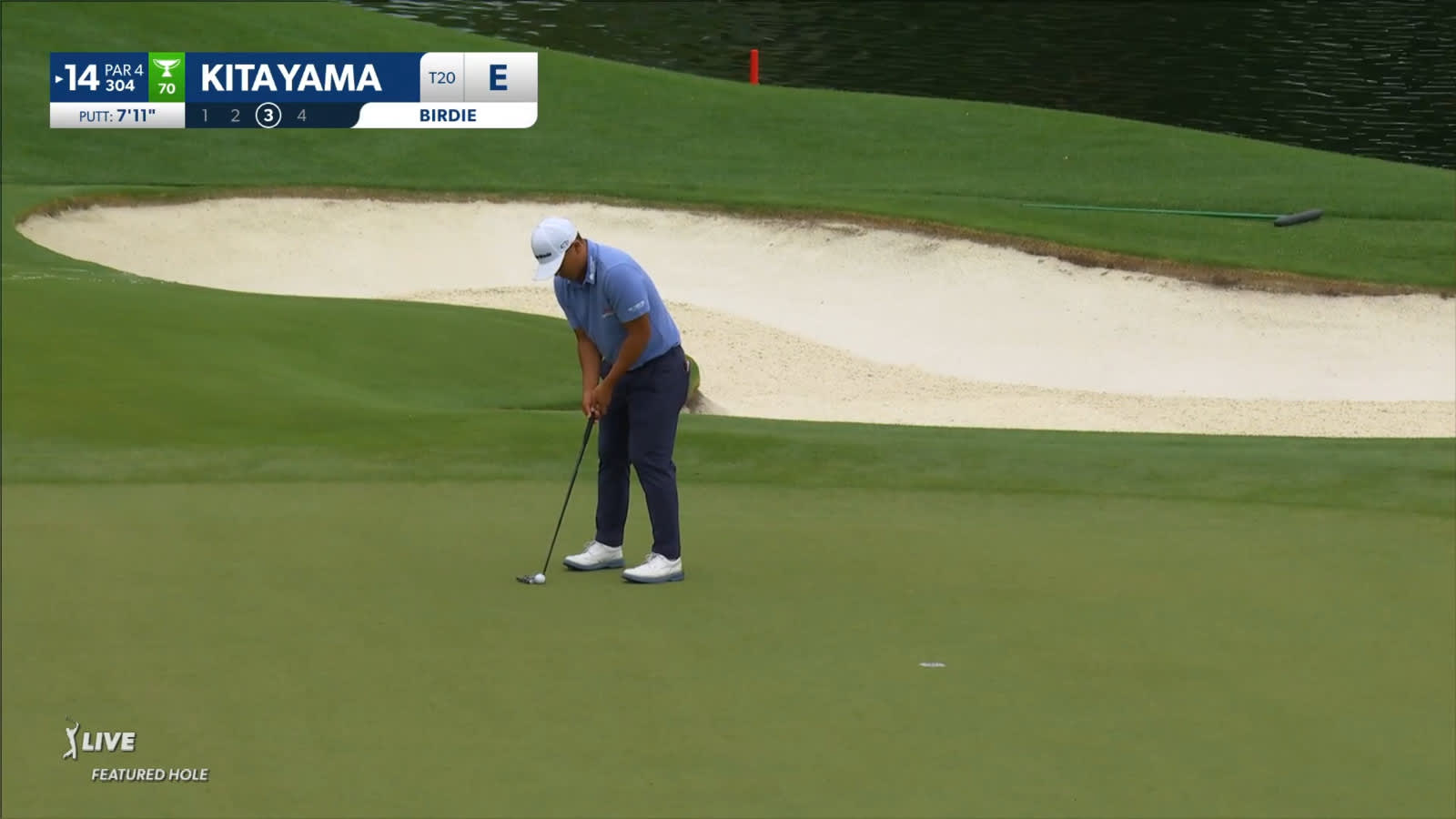 Kurt Kitayama gets up-and-down for birdie on the short par-4 at Wells Fargo