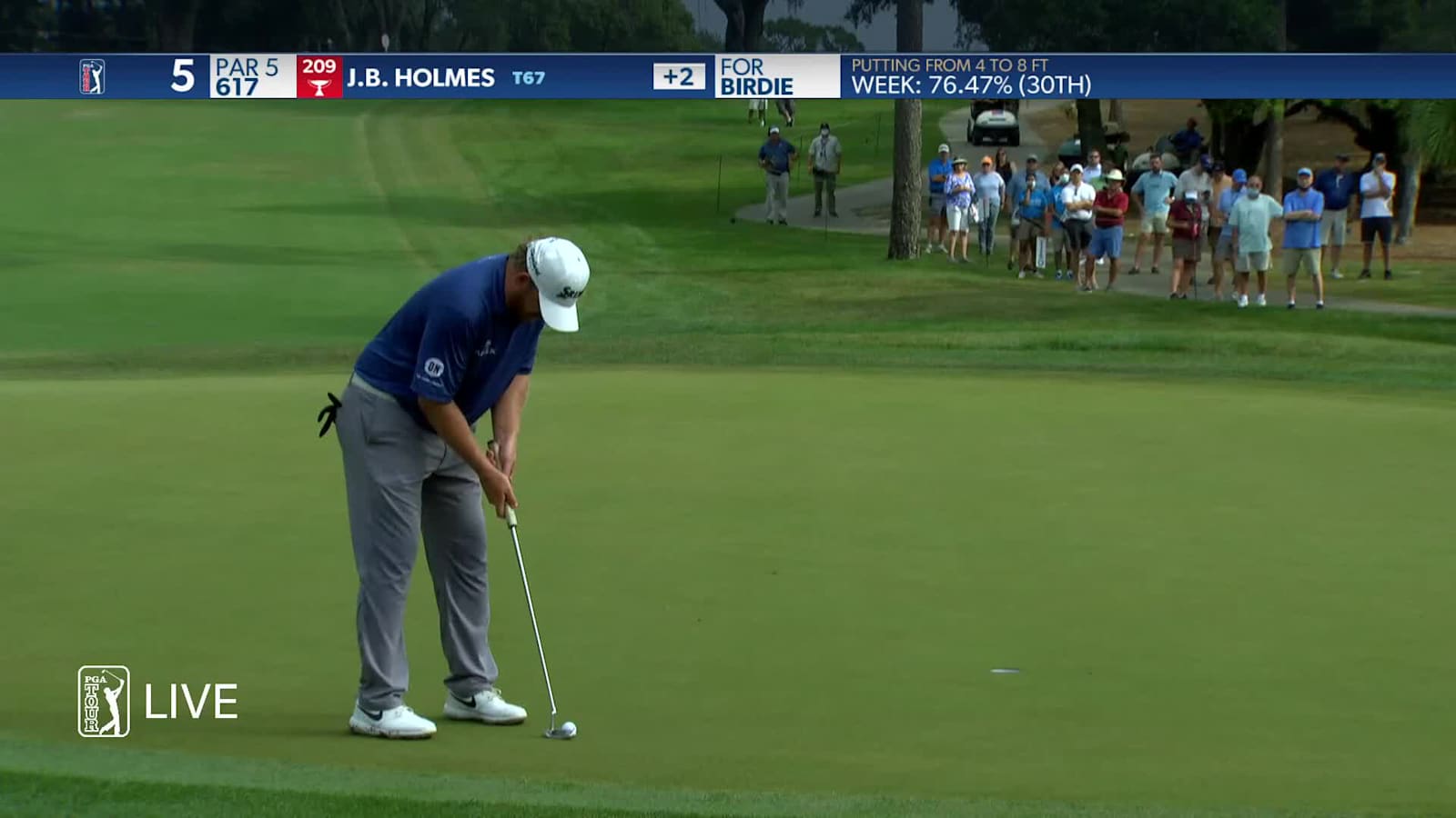 J.B. Holmes birdies No. 5 at Valspar