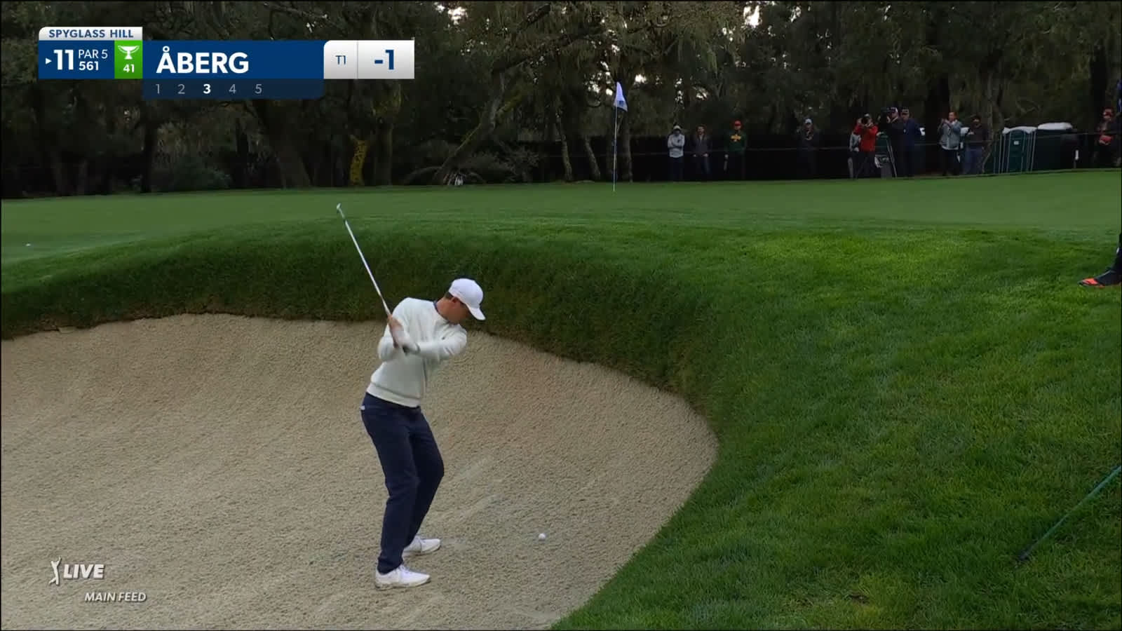 Ludvig Åberg's bunker escape sets up birdie at AT&T Pebble Beach