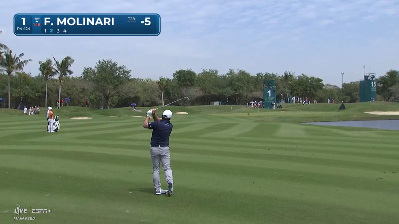 Francesco Molinari's approach to 6 feet leading to birdie at Mexico Open