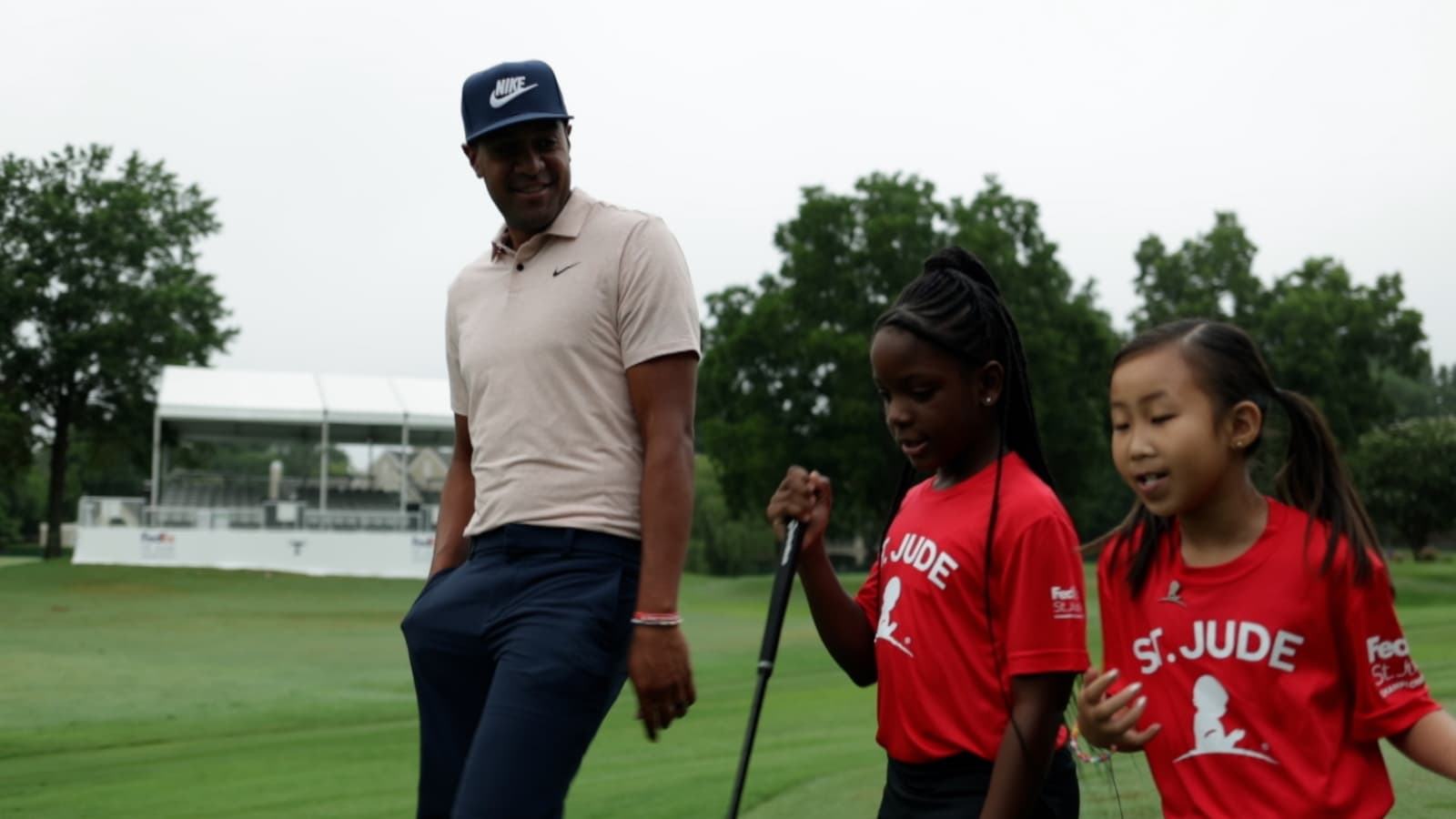 Tony Finau plays practice round with Little Loopers at FedEx St. Jude
