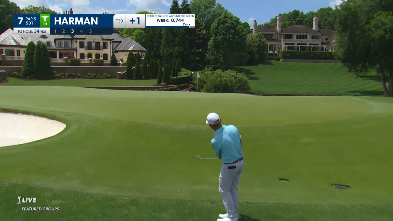 Brian Harman gets up-and-down for birdie at Wells Fargo