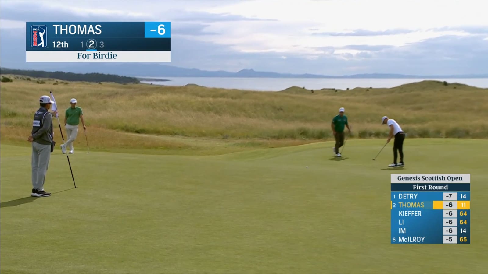 Justin Thomas drains 42-foot birdie putt at Genesis Scottish Open