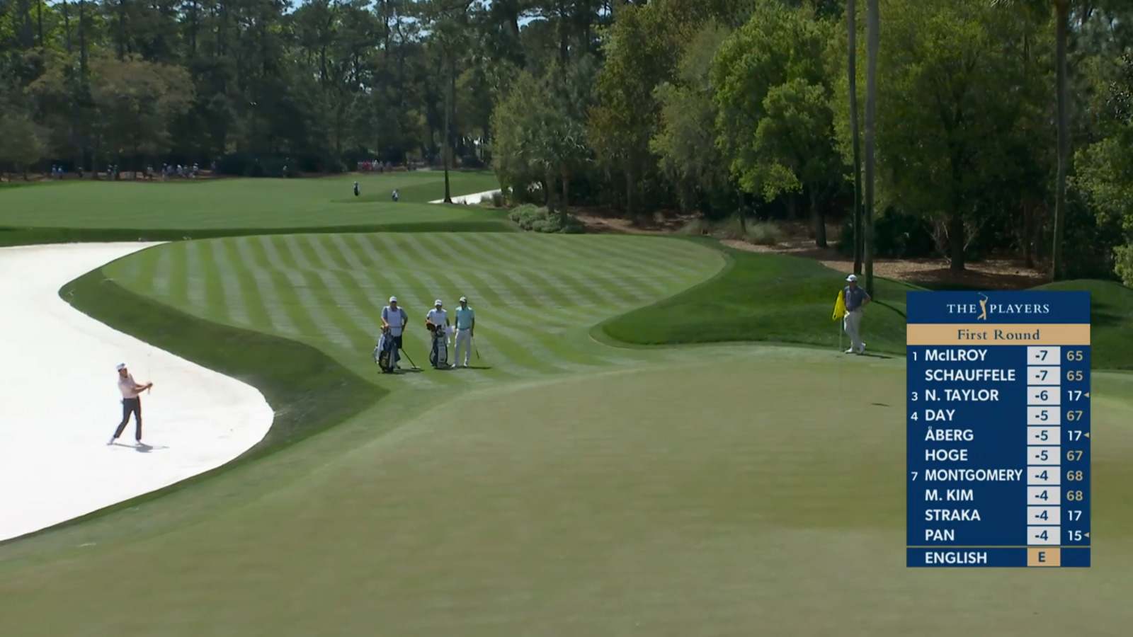 Harris English holes out from greenside bunker for birdie at THE PLAYERS